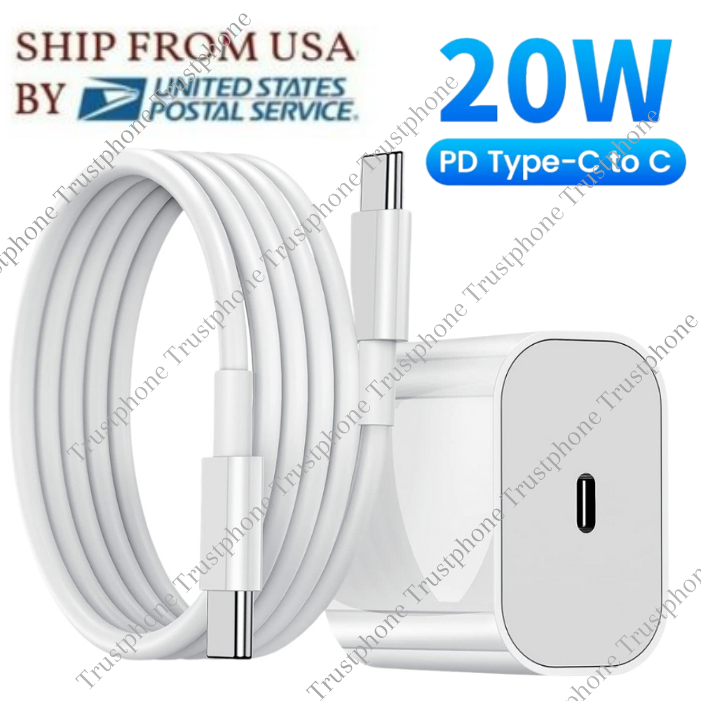 20W USB C Fast Charger PD TypeC Cable Power Adapter For Samsung Galaxy iPhone 15