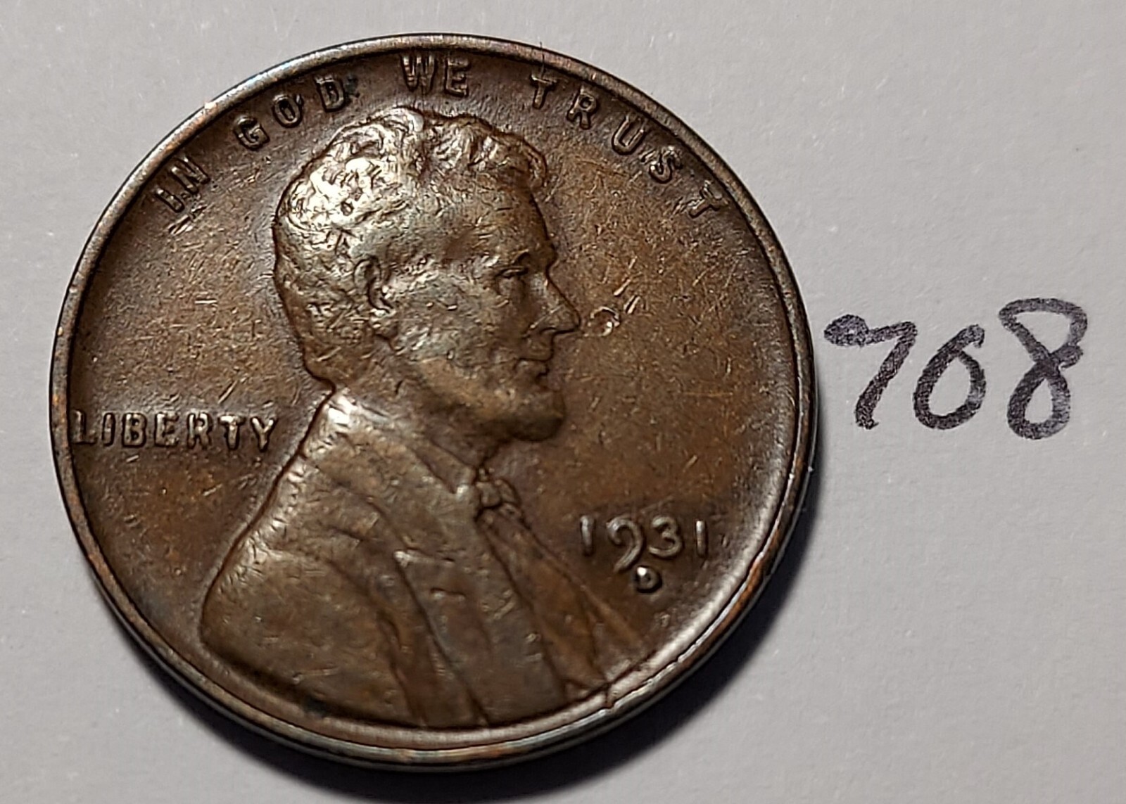 1931-D Lincoln Wheat Cent   Very Fine    #708  SEMI-KEY
