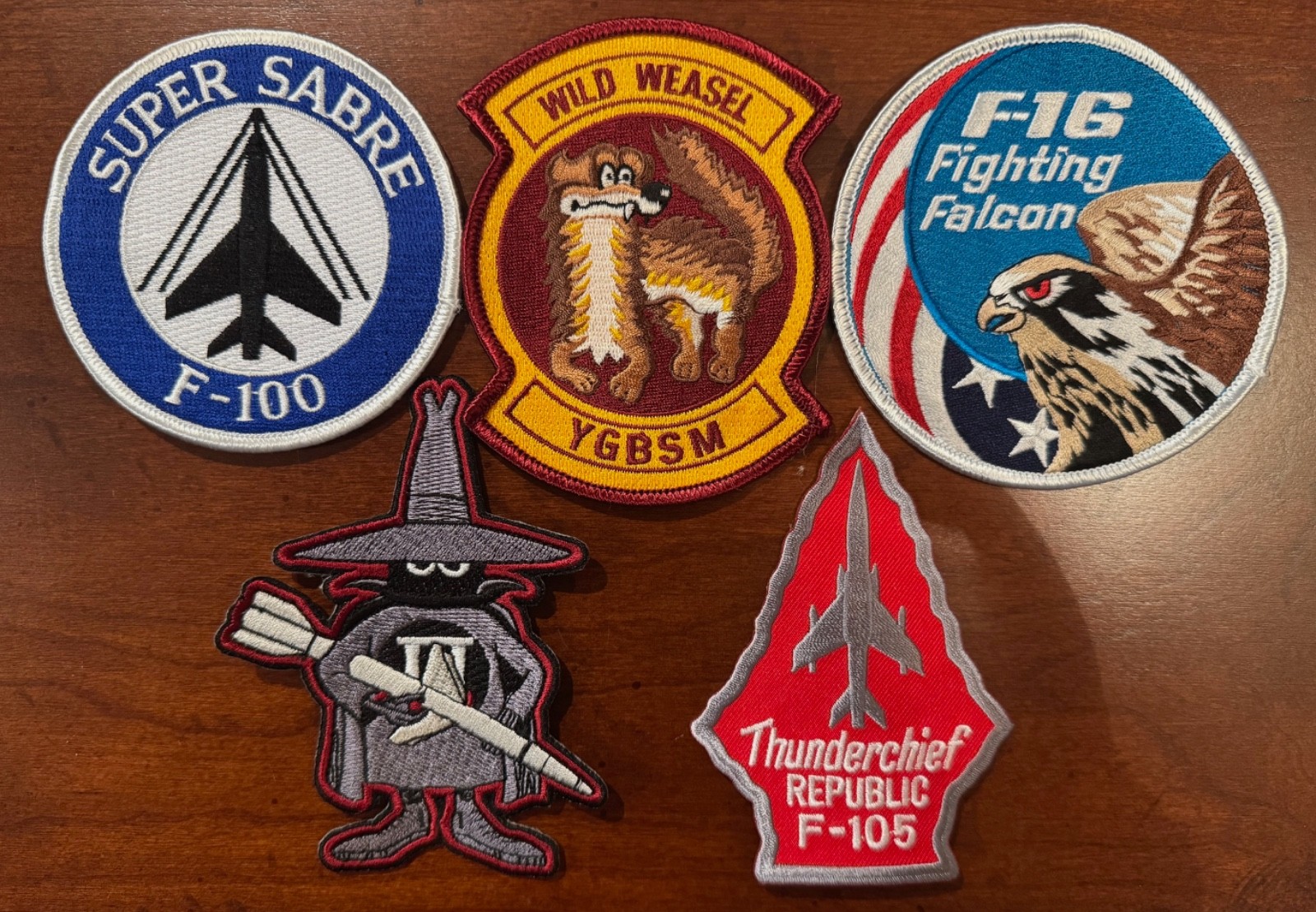 5 x USAF Wild Weasel patches  US seller  F-100 F-105 F-4 F-16 SAM  ECM  Vietnam