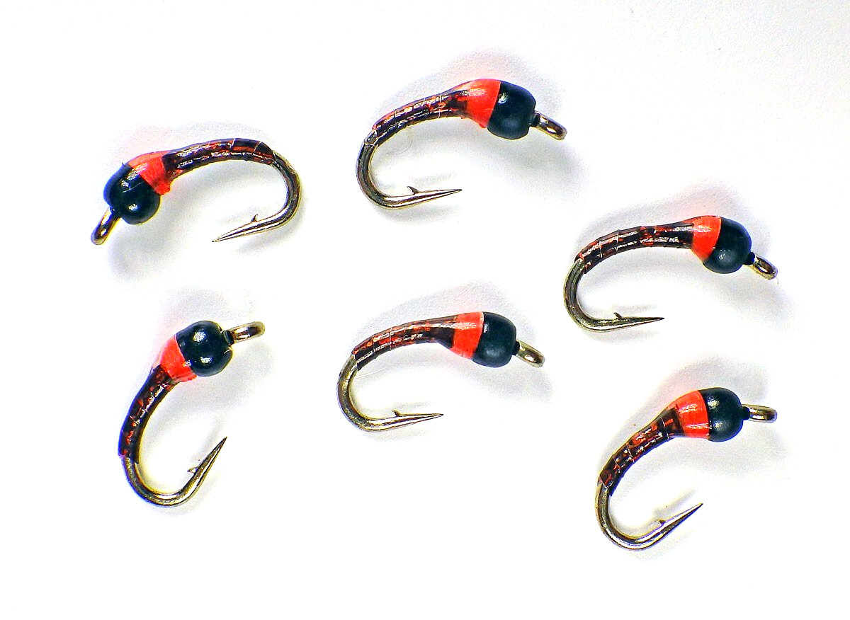 Zebra Midge Tungsten Nymphs Holo Brown - Premium Trout Fly Fishing Flies