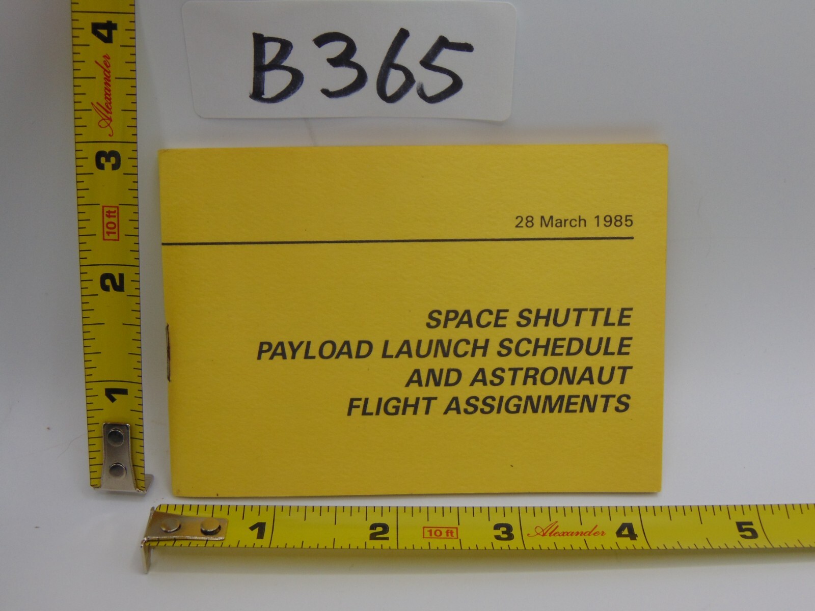 Vintage Nasa Space Program Space Shuttle Payload Flight Assignments March 1985