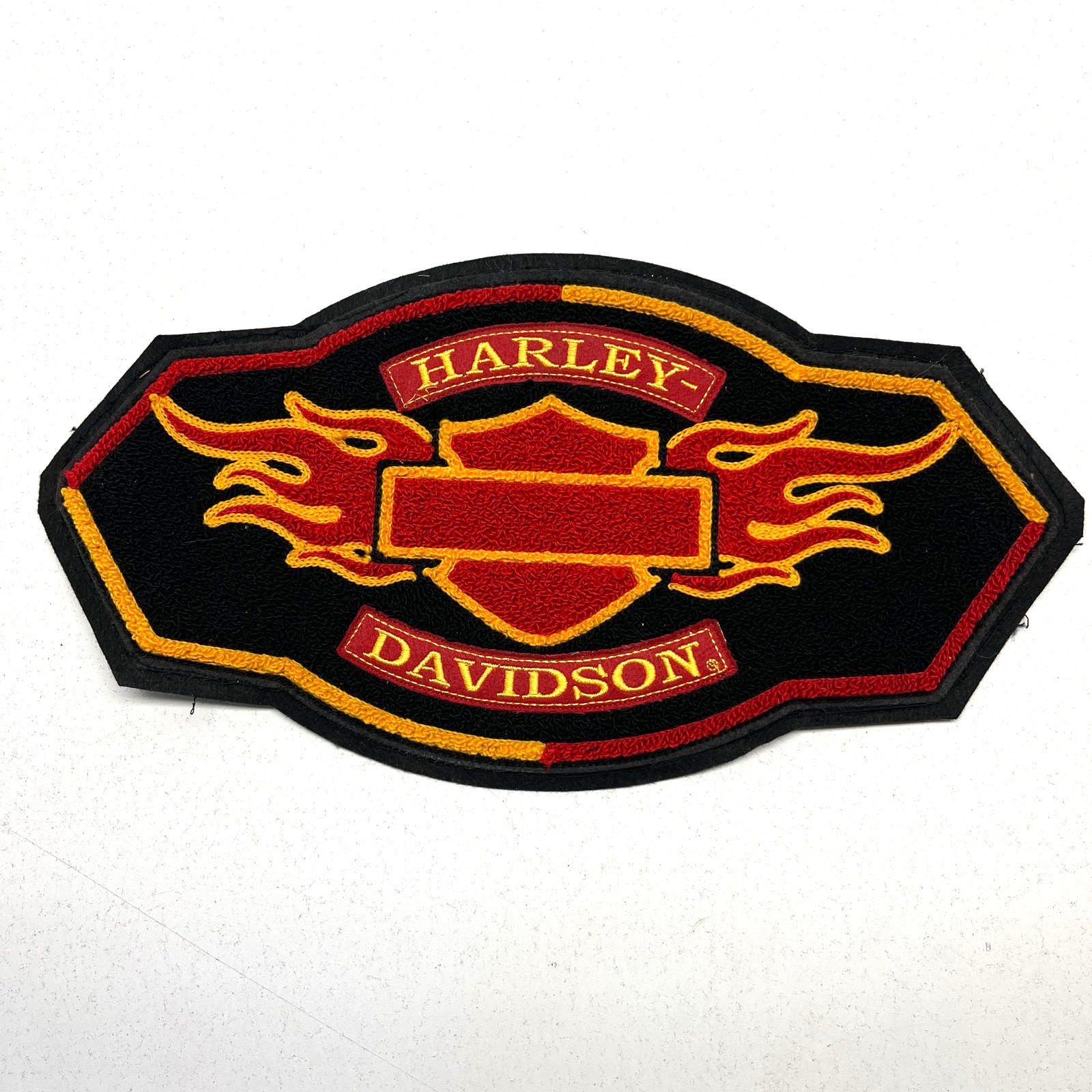 Harley Davidson Bar & Shield with Flames Chenille XXL Patch Emblem