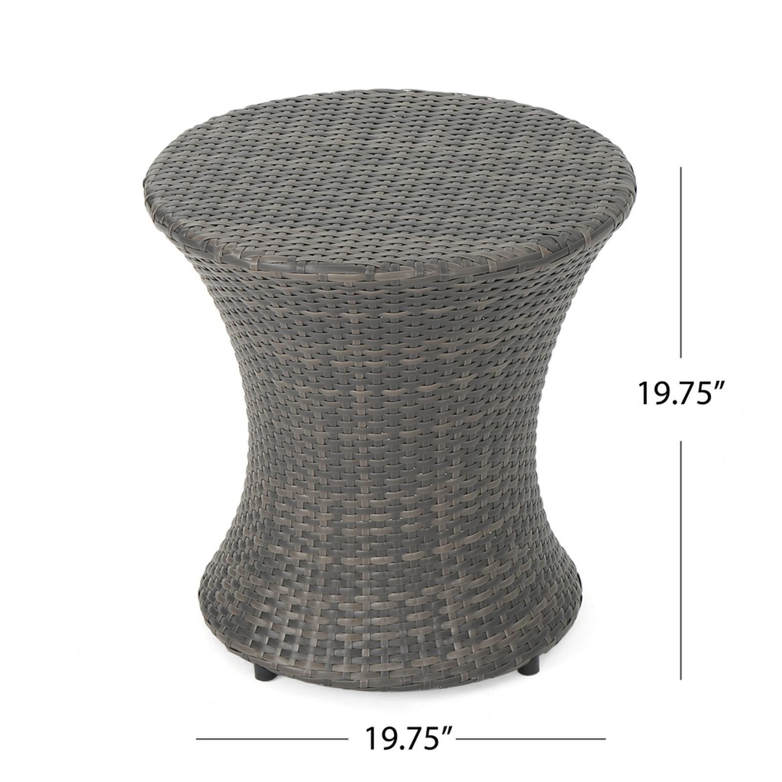 Wicker Hourglass Outdoor Table by - Aluminum Frame, Stylish Design, No Glass,