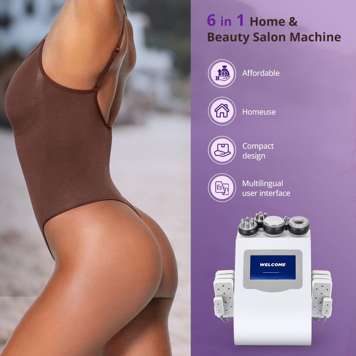 6 in 1 Beauty Machine Body Silhouette Enhancing Massager Improve Skin Firmness