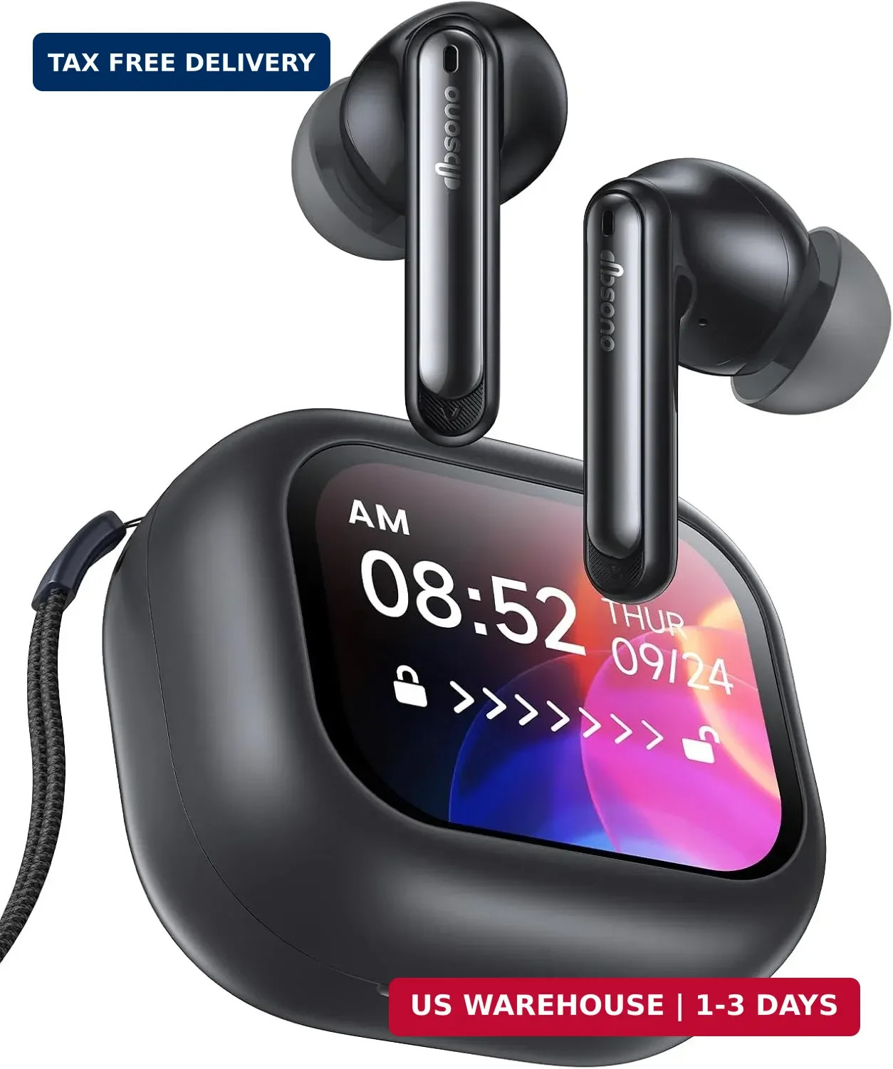 dbsono Wireless Bluetooth Earbuds, 13mm Hi-Fi Bass, 30H Playtime, Black | Touchs
