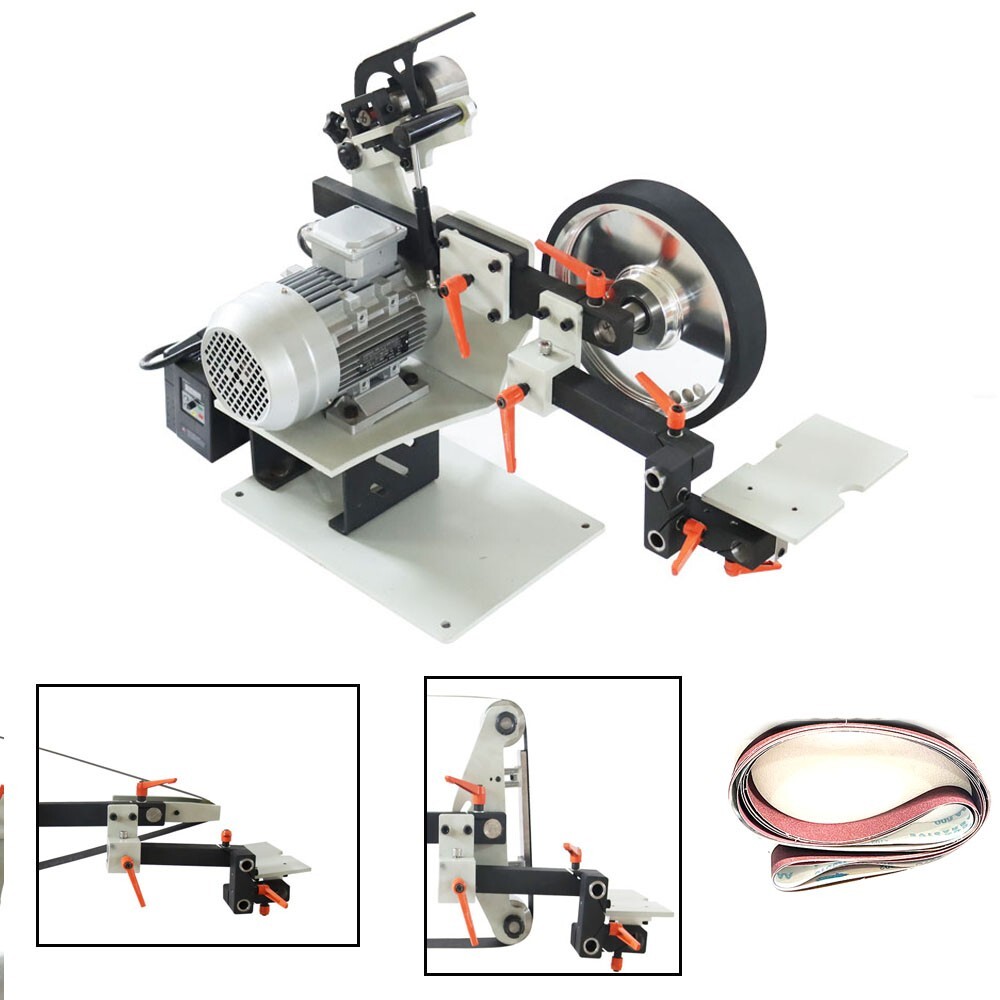 72" Belt Sander Knife Grinder Polishing Machine 3 Grind Tools & 3 Belts 220V