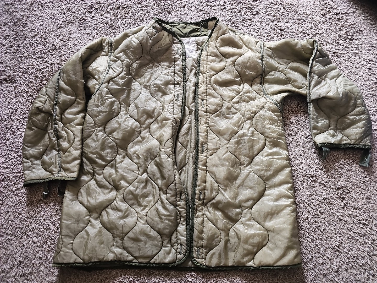 Vintage 1970s US Military ECW Woobie smoking Parka Liner Size Medium Green (F5