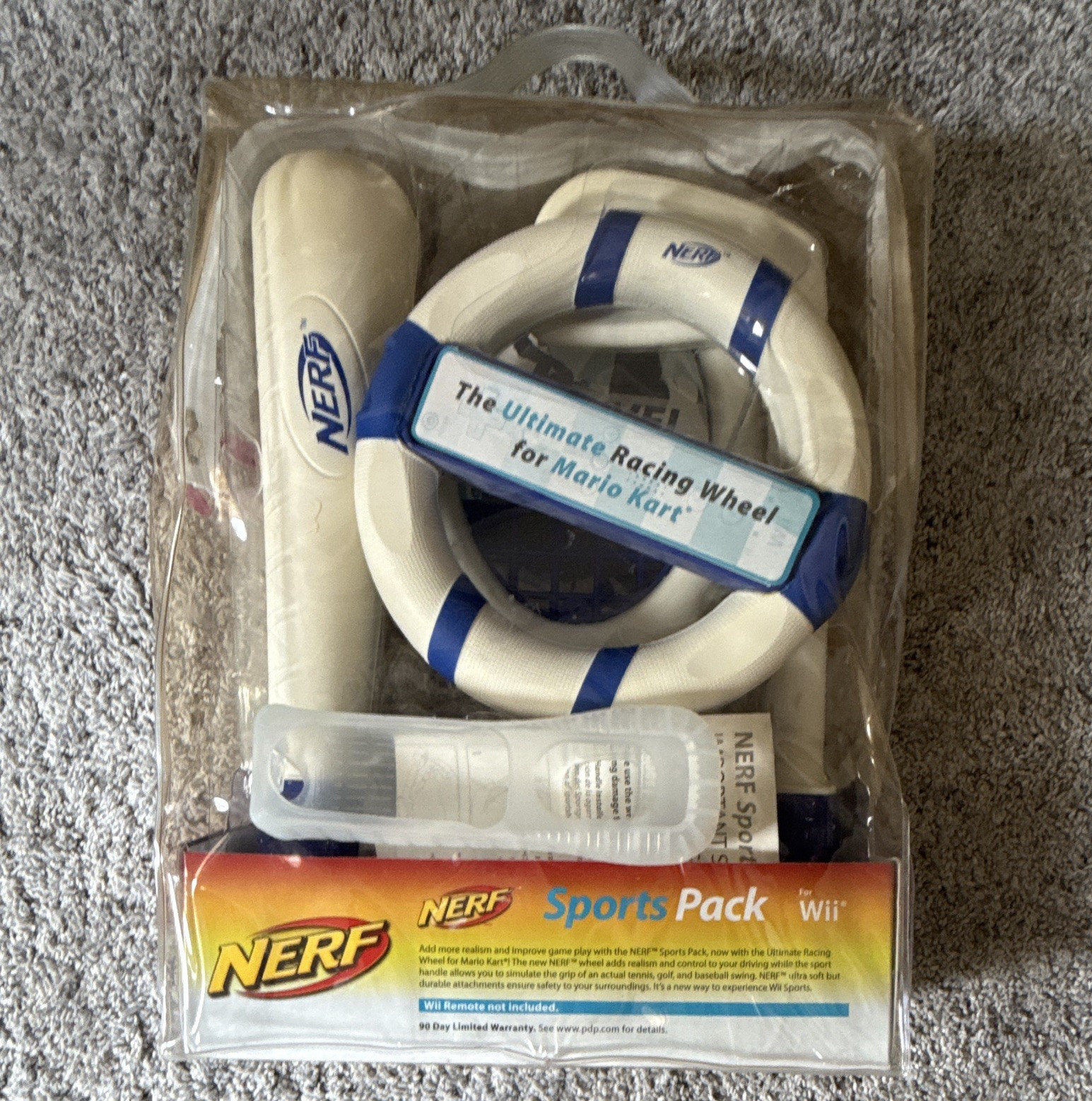 NERF Sports Pack for Wii Mario Kart Racing Wheel Tennis Golf Baseball Set
