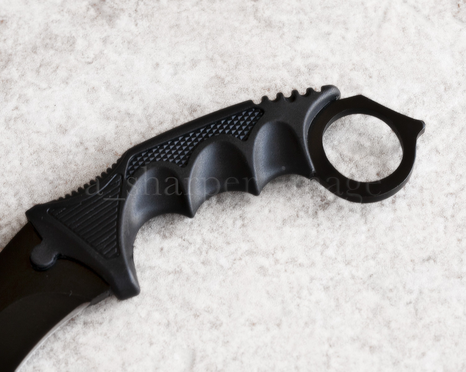 7.5" Black Karambit Curved Blade Rugged EDC Utility Self Defense, Solid & Sharp