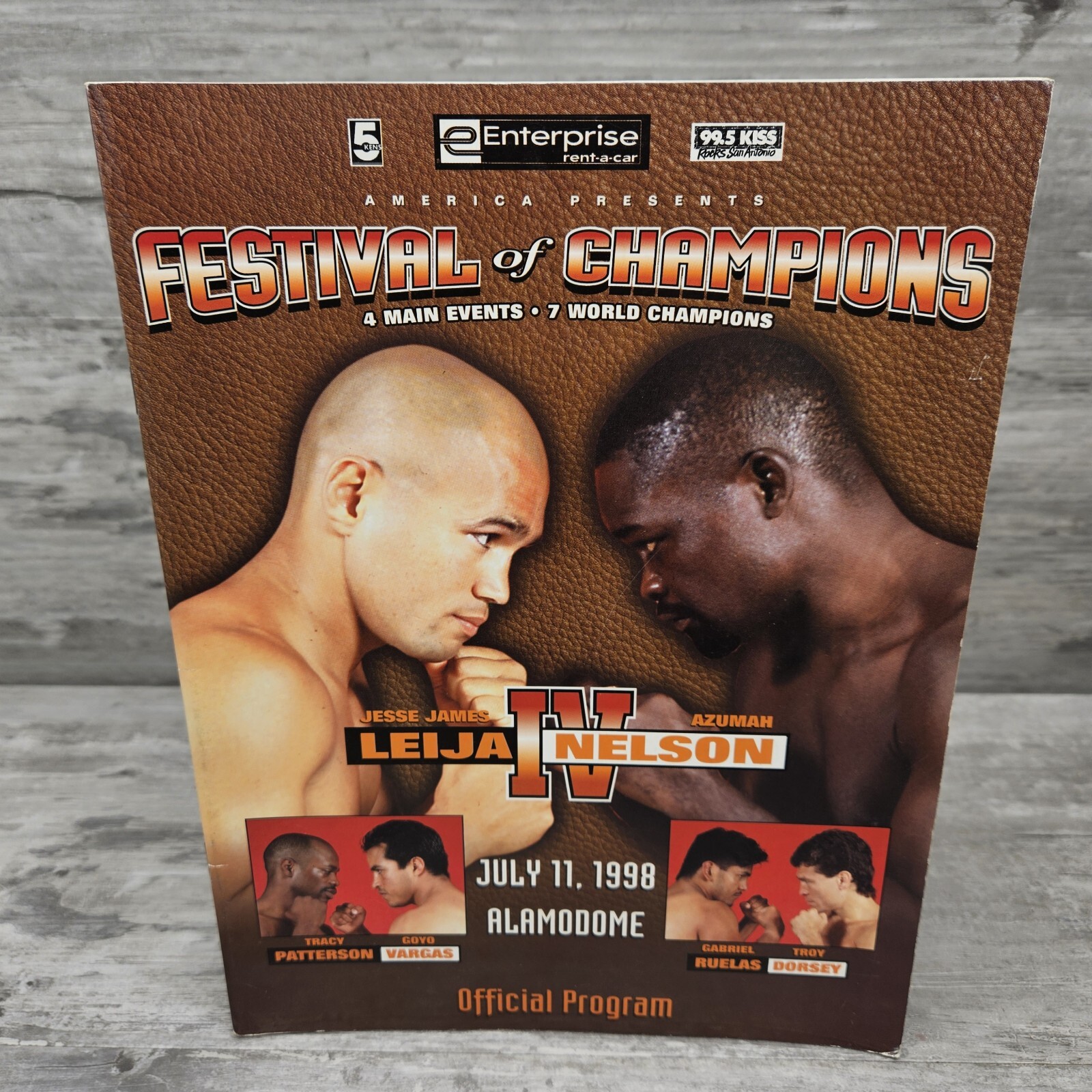 Jesse James Leija vs Azumah Nelson Boxing Program  July 11 1998