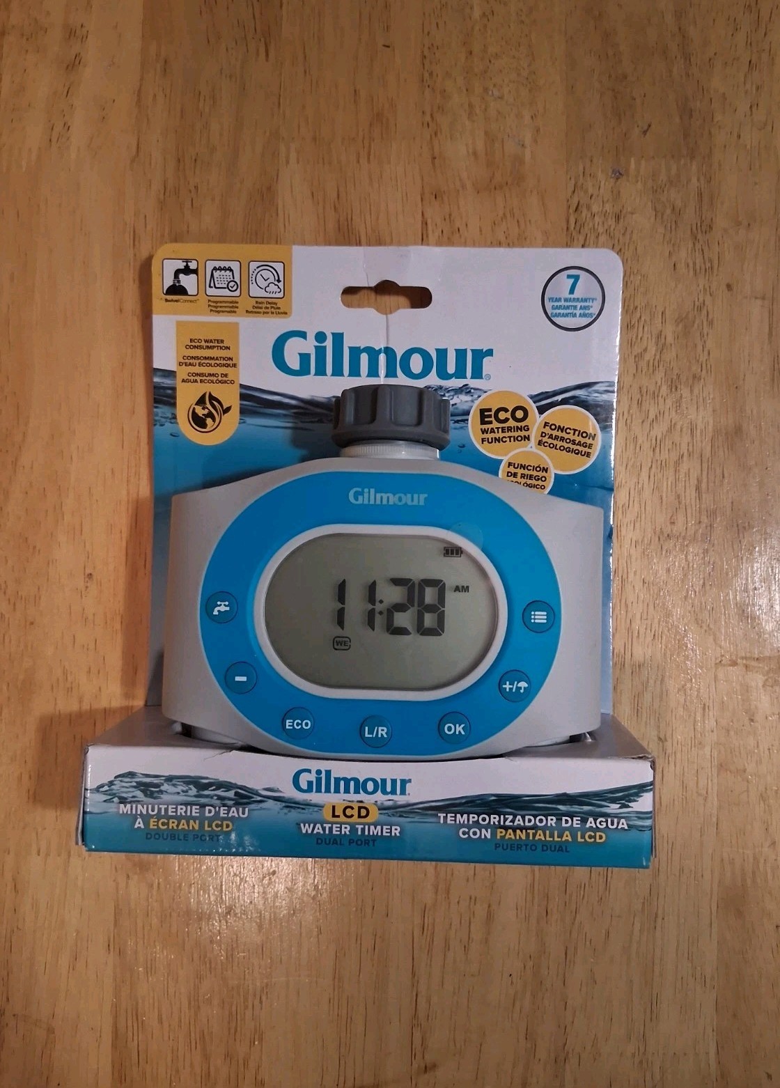 Gilmour Double Hose Outlet Programmable Electronic Water Timer 2 Zone Irrigation