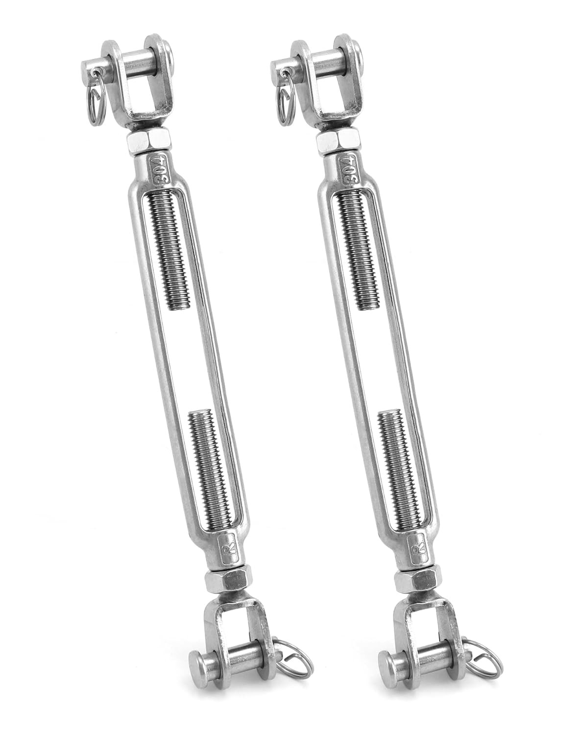 Jaw & Jaw Turnbuckle 2 Pack 3/8in M10 Take Up 1200lb Cable Tensioner HD Use 2PK+
