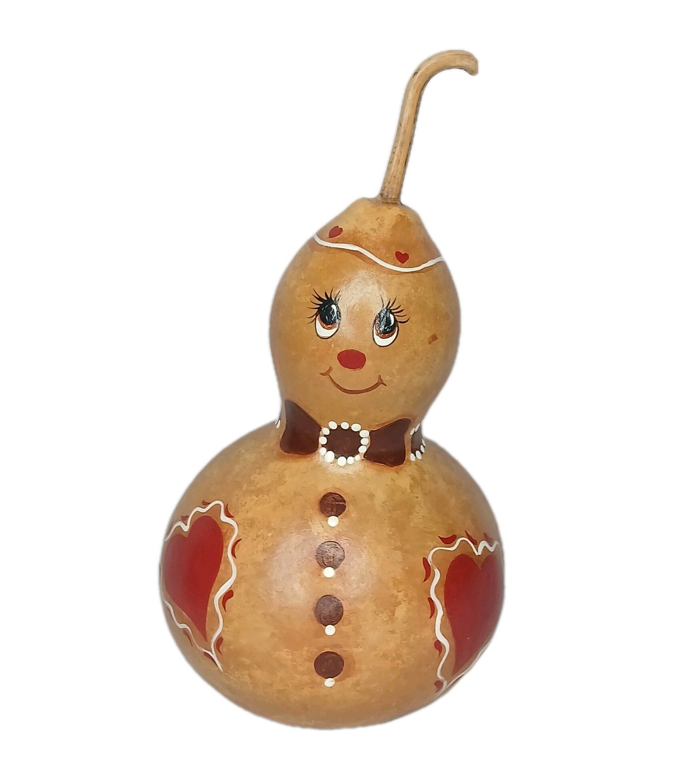 Vintage Valentines Gourd Hand Painted 9 Inch Tall Holiday Seasonal Decor