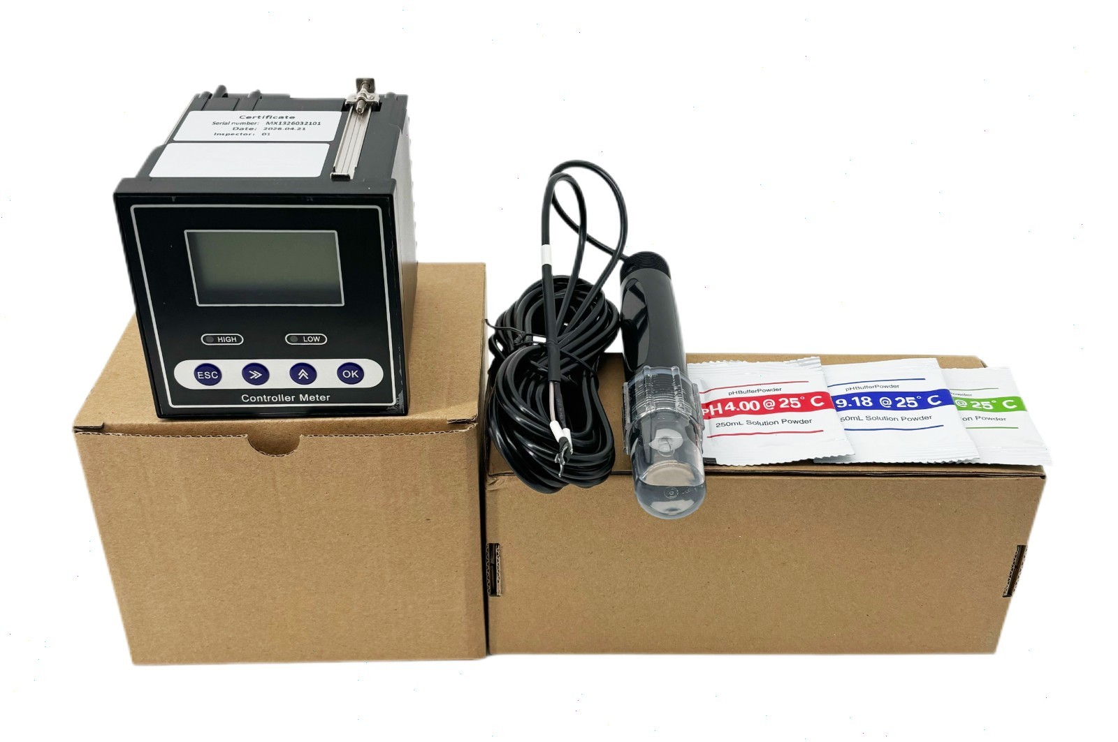 Digital PH Meter with Range 0~14pH Accuracy ±0.02pH Electrode Liquid and Powder