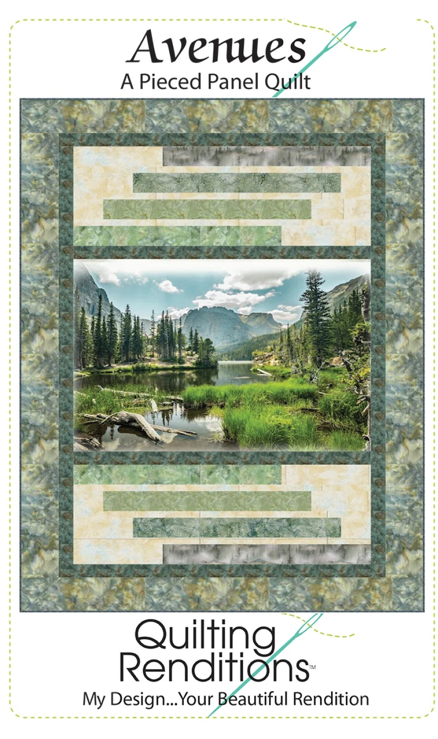 AVENUES Quilt Pattern by Quilting Renditions ~  Pieced Panel Quilt 54.5" x 77.5"