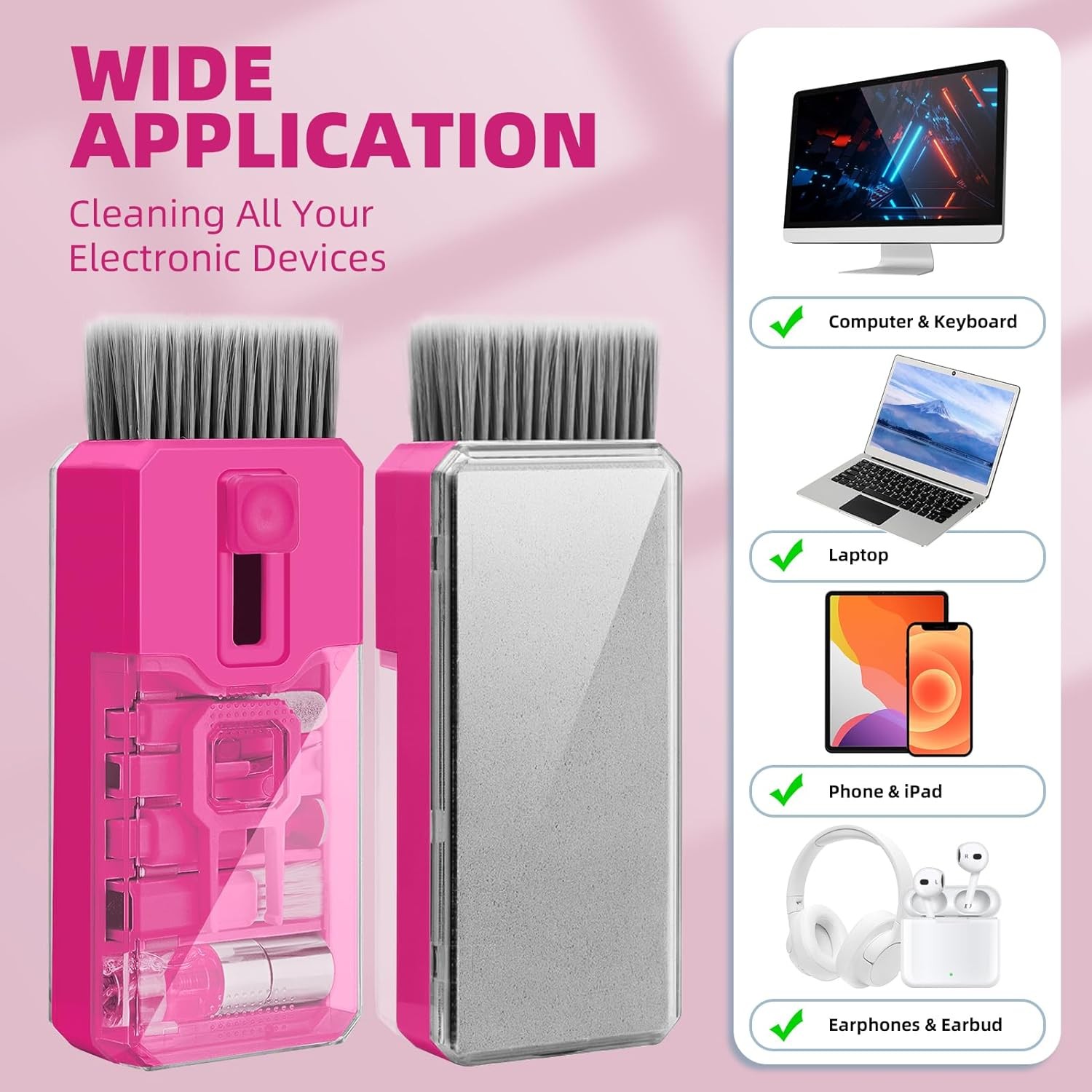 HotPink Multifunctional Keyboard Laptop Cleaning Kit