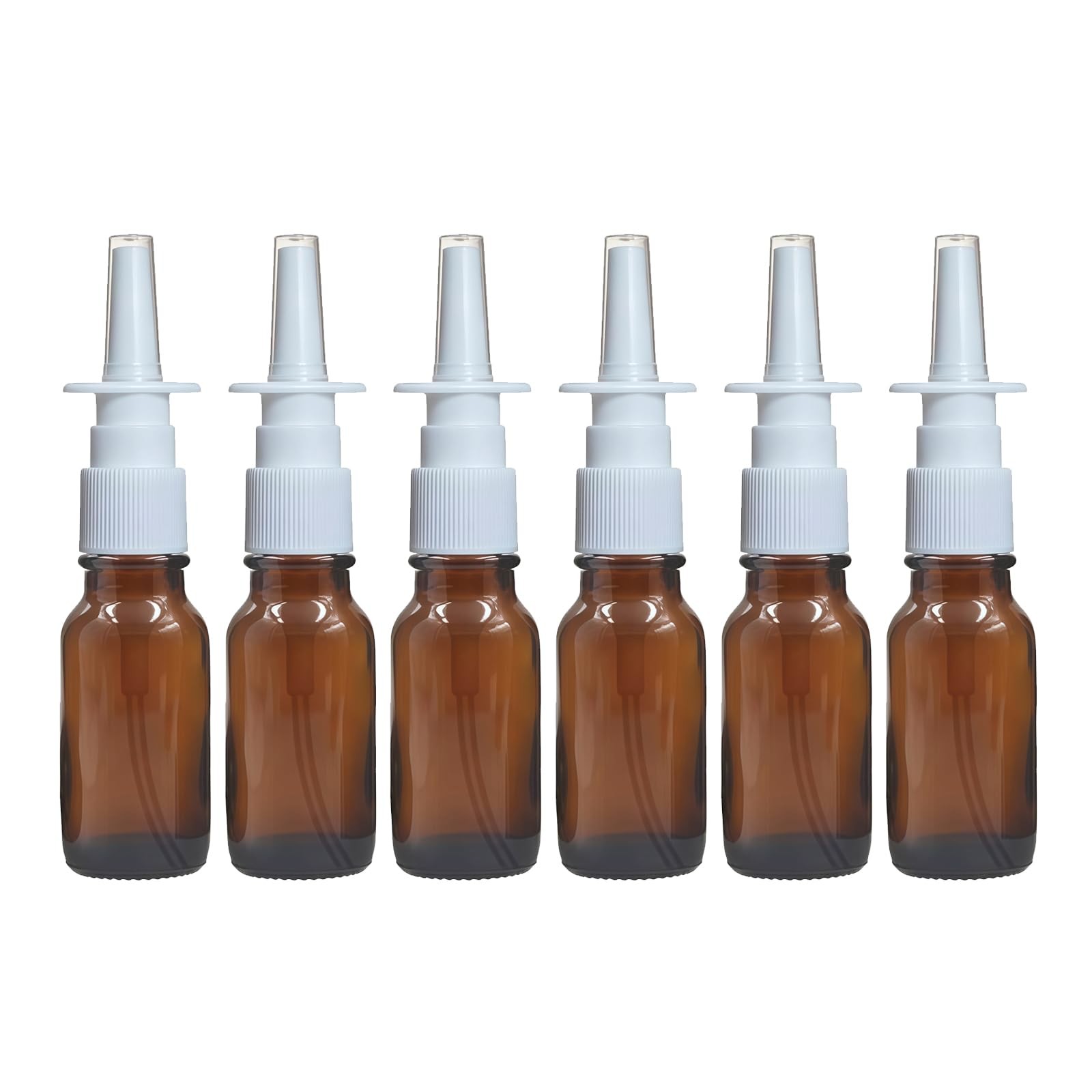 30Ml 6PCS /1 Ounce Amber Glass Empty Nasal Sprayers Bottle