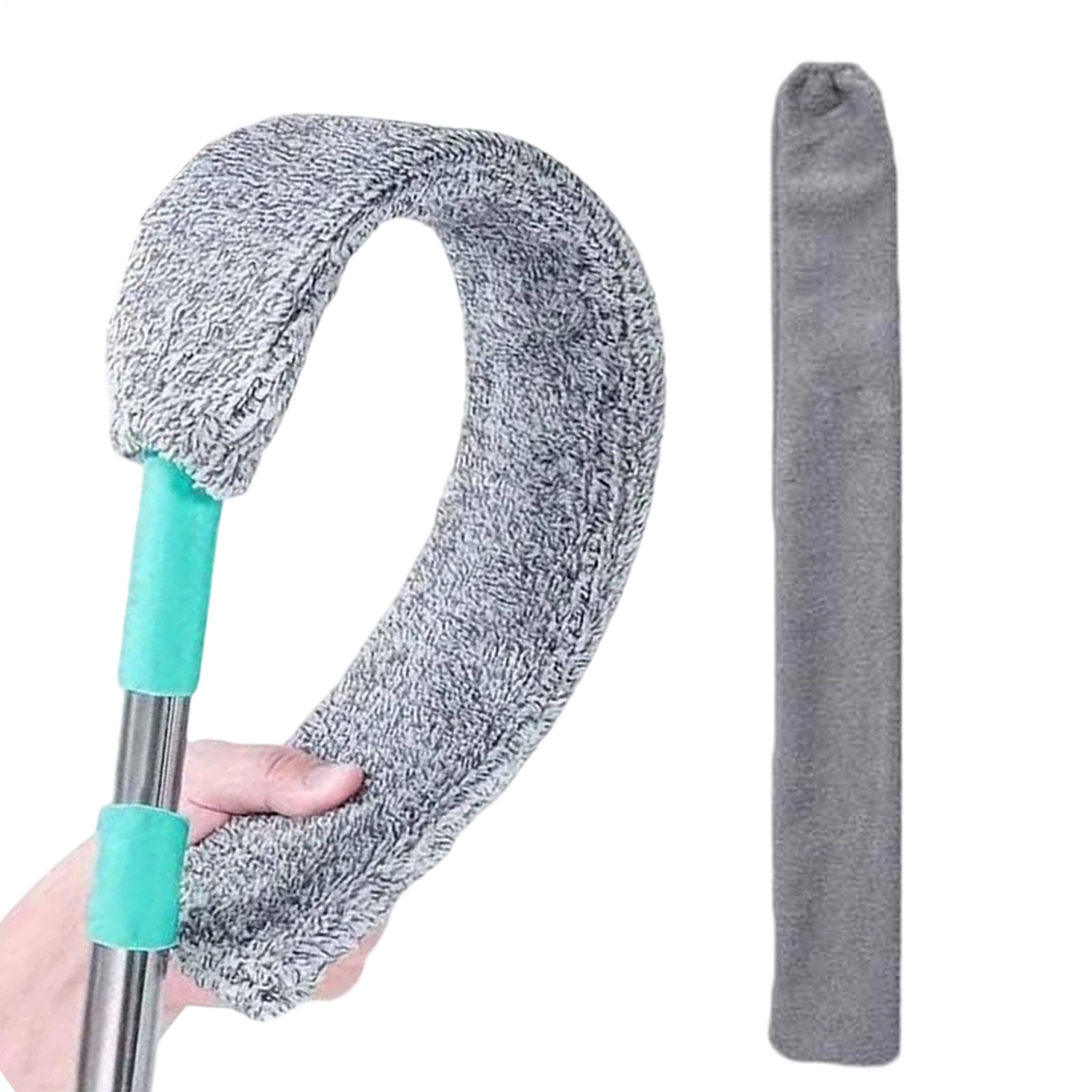 Flat Duster Retractable Long Handle Microfiber Duster Under Appliance