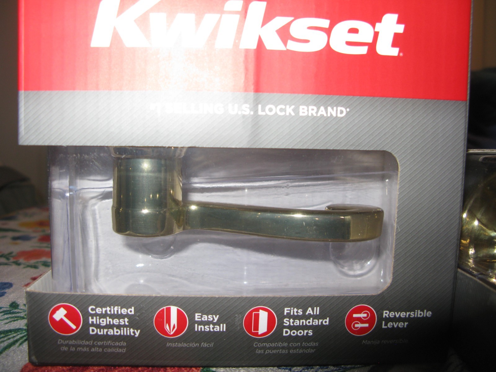 Lot Of 2 Kwikset Hall & Closet Lever Polished Brass Handle LIDO Model 720LL 3