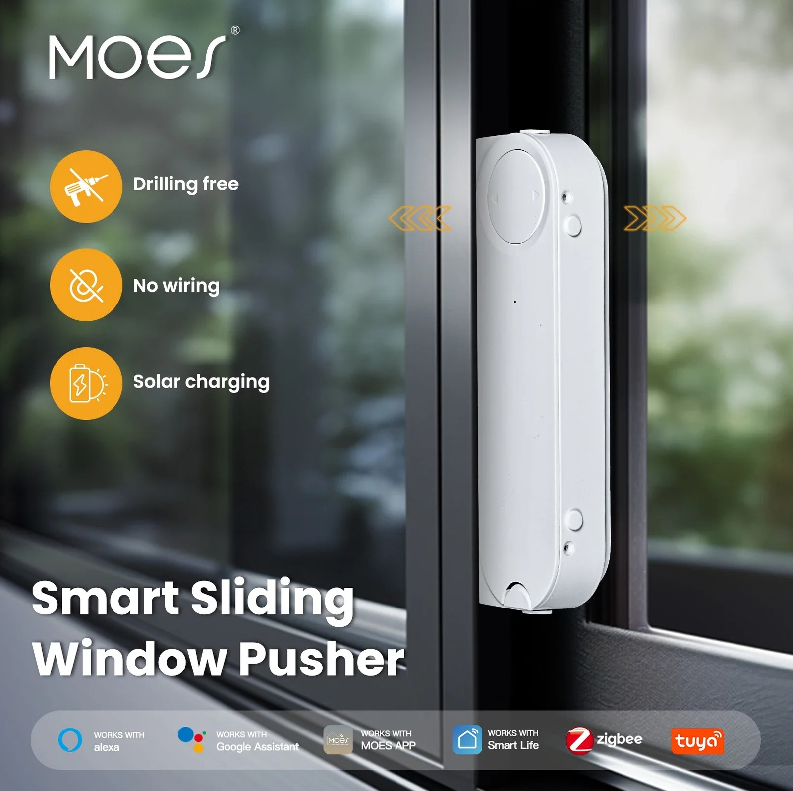 Smart Electric Window Opener Solar Wireless Automatic Timer Tuya Zigbee APP AU