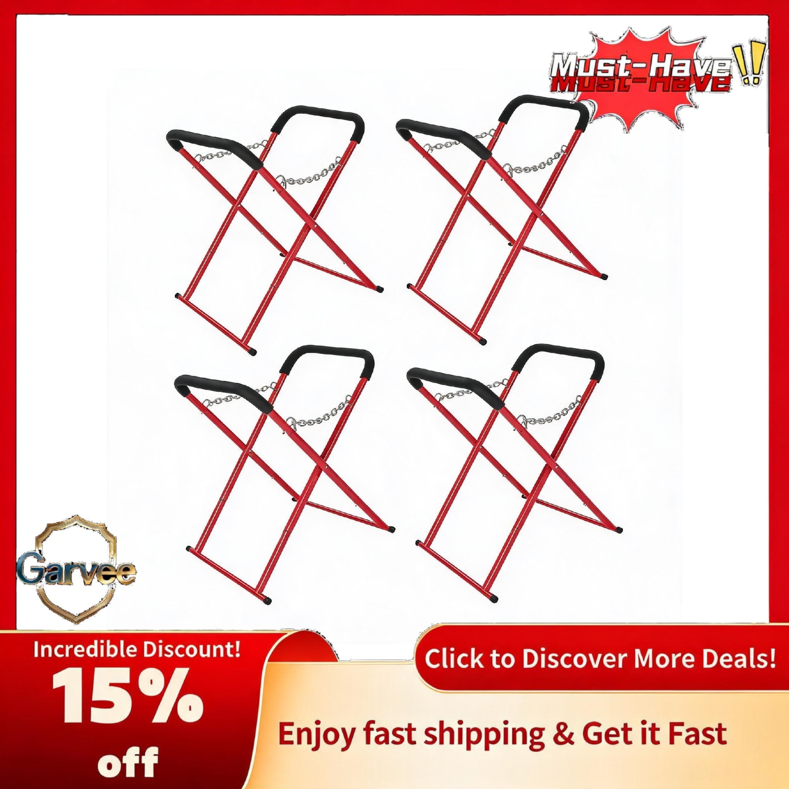 Powder-Coated Heavy-Duty Adjustable Folding Automotive Workbench Stand Padded