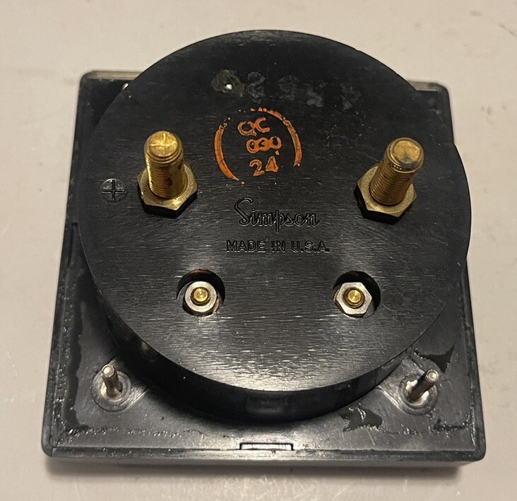 Simpson Model 1327 Panel Meter 50-0-50 DC amperes, Original Box