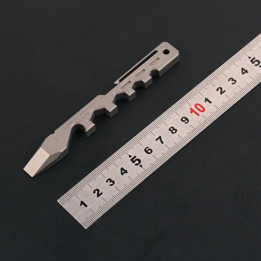 Pocket Titanium Pry Bar Opener EDC Crowbar Open End Wrench Multifunction Tools