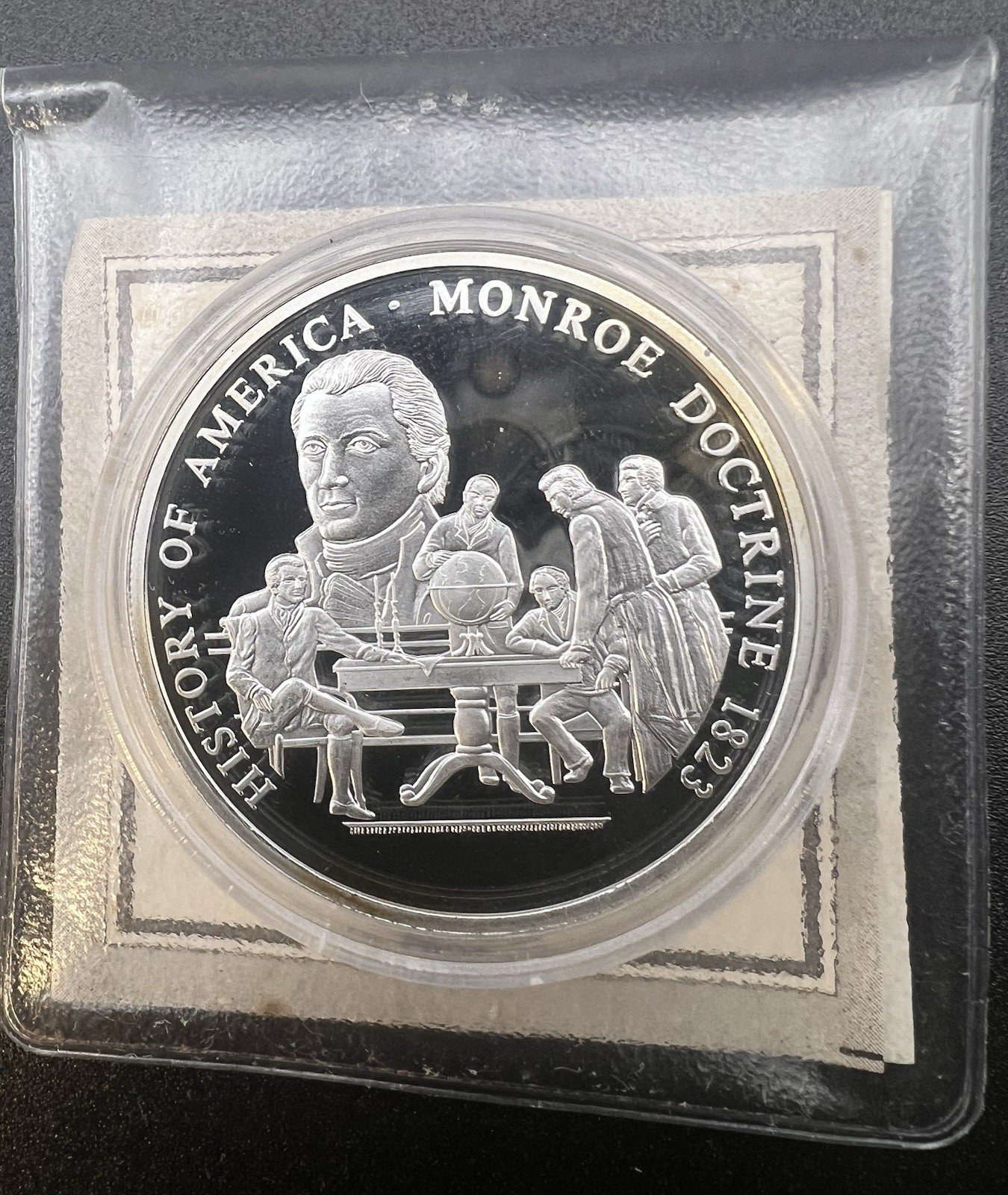 The American Mint Monroe Doctrine Proof Plated Medal Americas History Token 1823