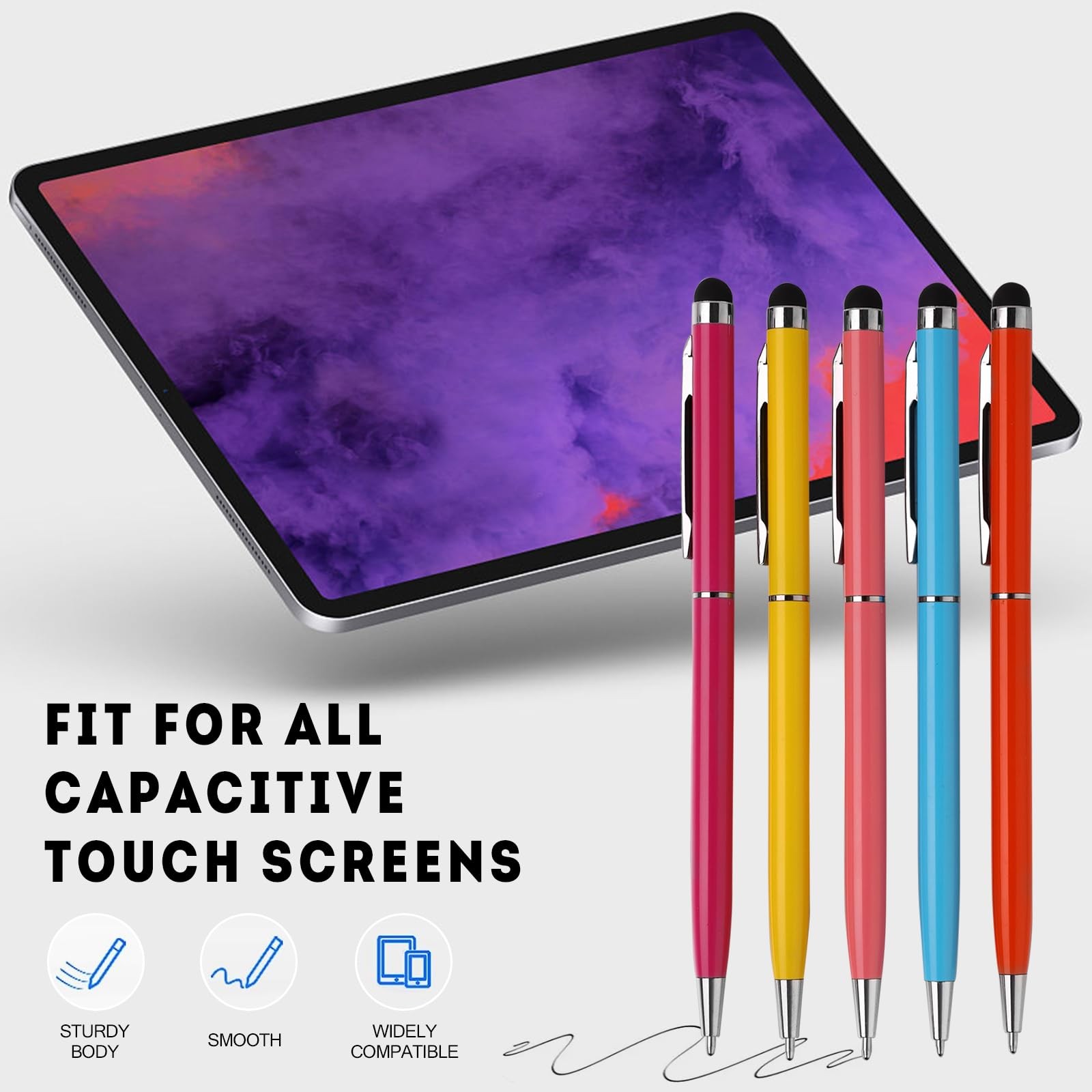 FIRCRE 15 Pack Stylus Pens for Touch Screens Pen Multicolour