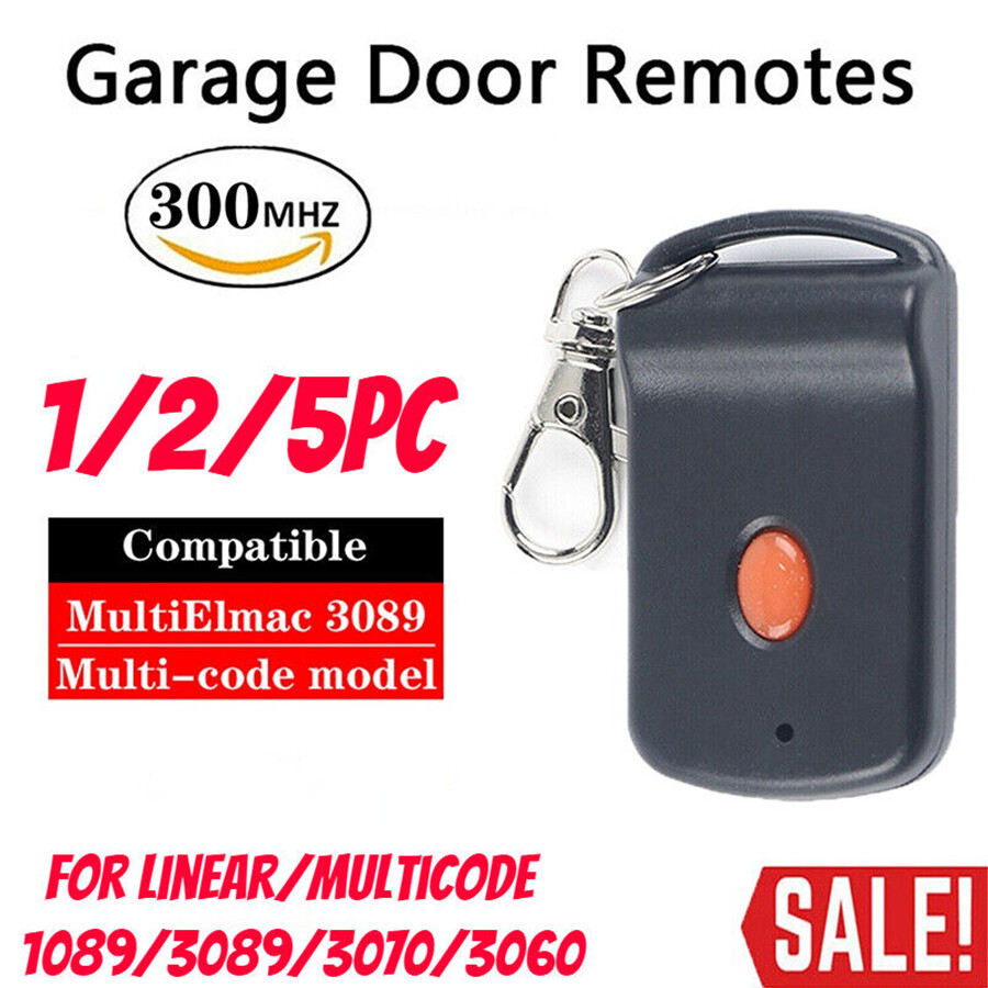 1/2/5Pcs Keychain Remote Control for Linear 3089 Multi-Code 300MHz 10 Dip-Switch
