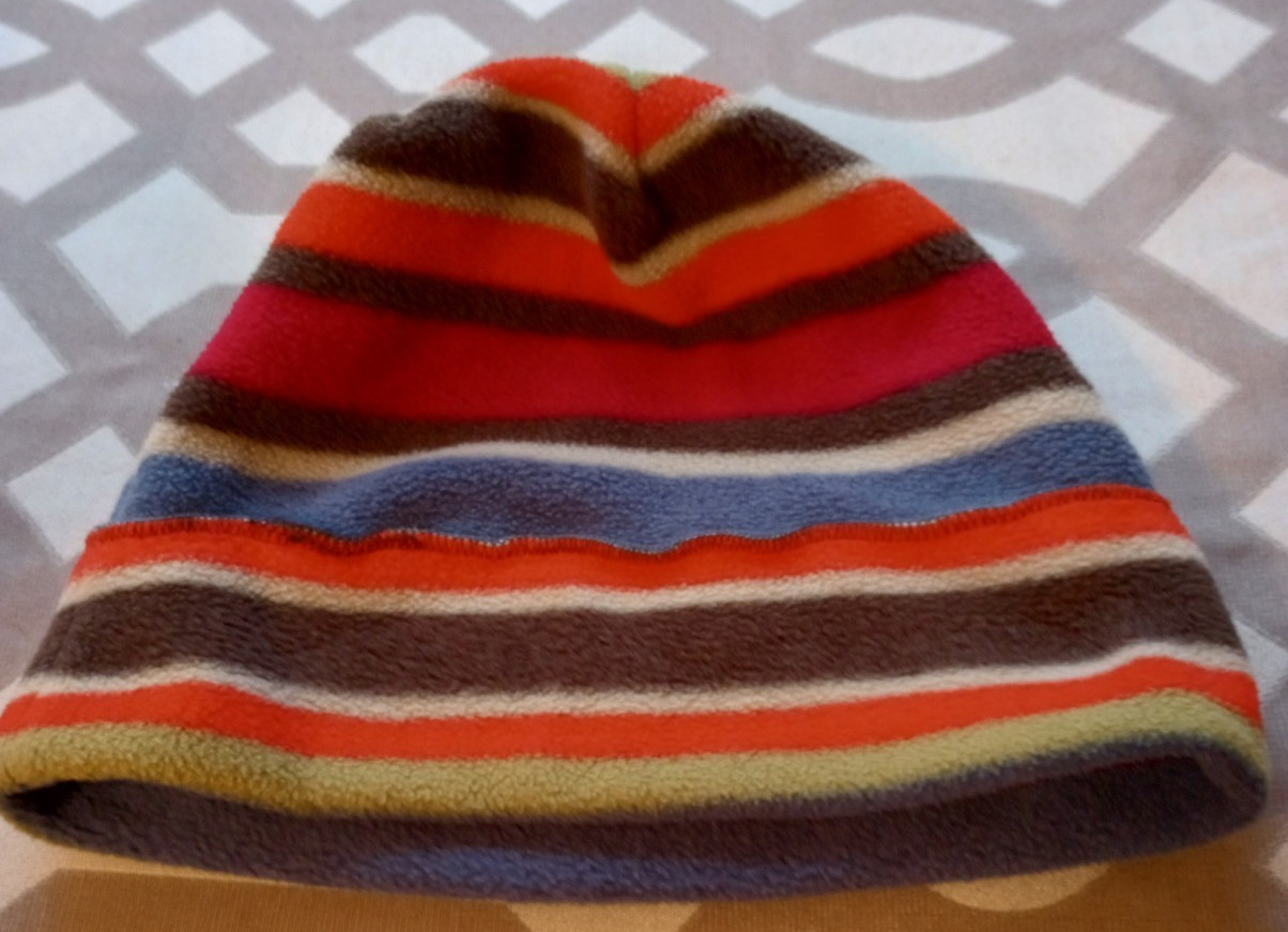 Lands' End Hat Size Youth S/M  Lands Beanie Winter Kids Green Blue Red Striped