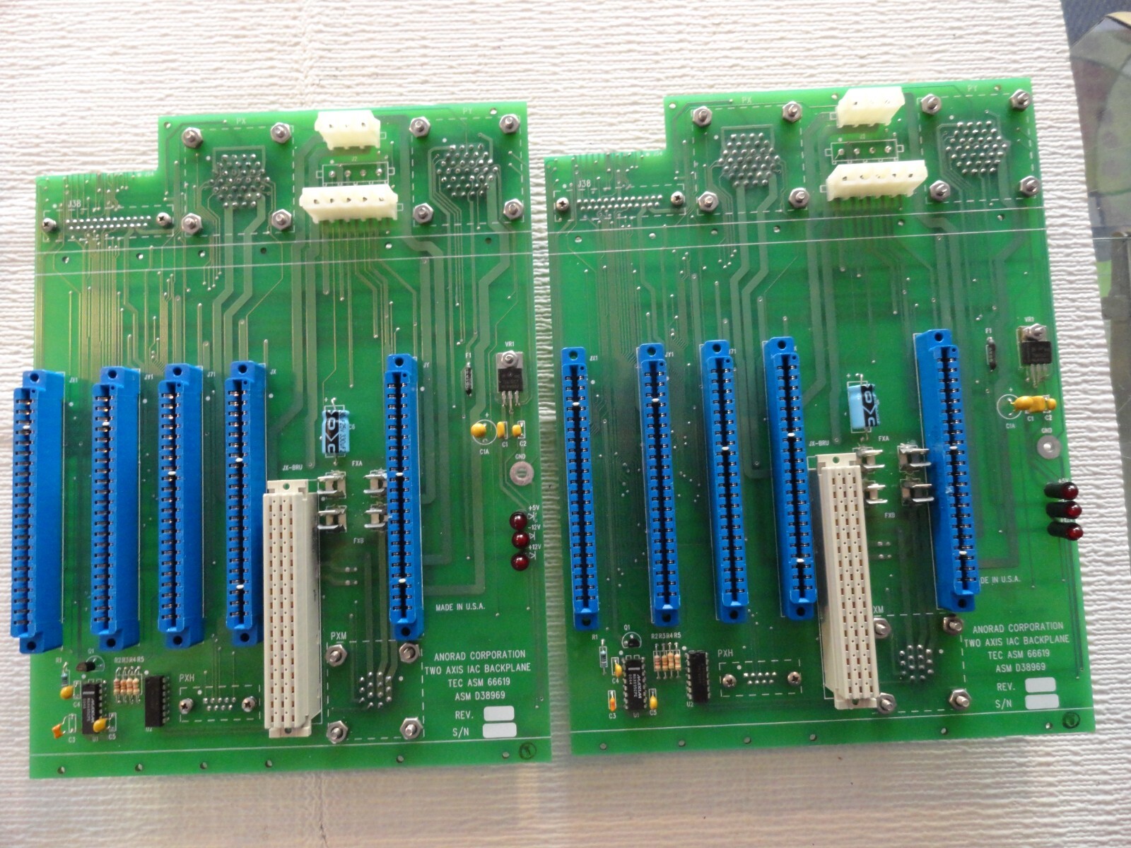 Lot Of (2) Anorad Corporation D38969 Two Axis IAC Backplane "UNTESTED"