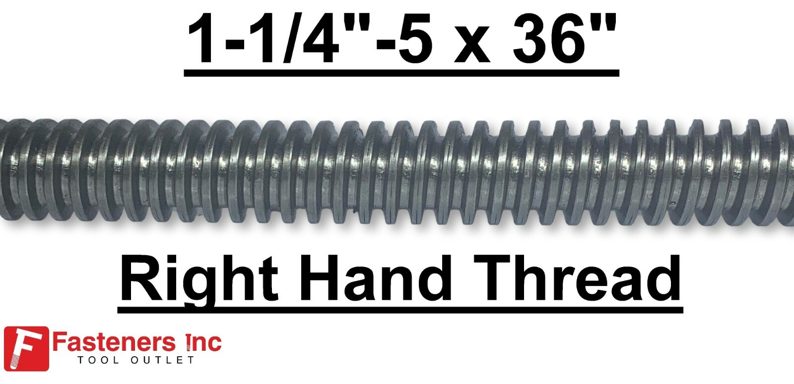 1-1/4"-5 x 36" Acme Threaded Rod Right Hand RH 1-1/4-5 x 3ft. Plain Steel CNC LC