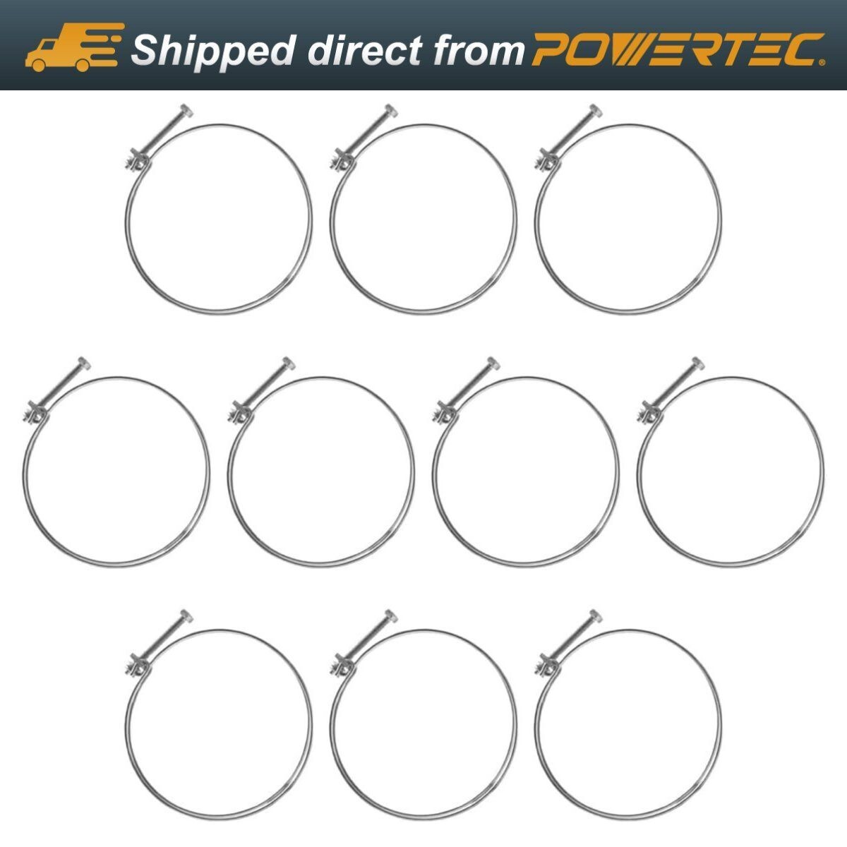 5 Inch Double Wire Hose Clamps, 10 PCS Steel for Dust Collector Hoses