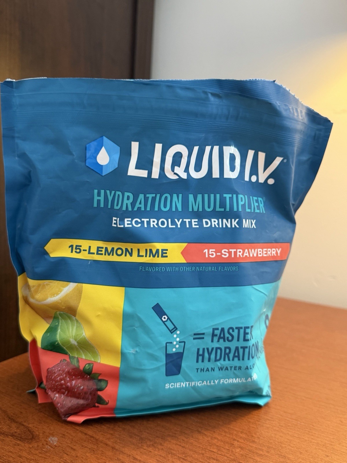 Liquid IV Combo Variety Pack Lemon Lime Strawberry 30 Sticks Open Box 2028 Prop