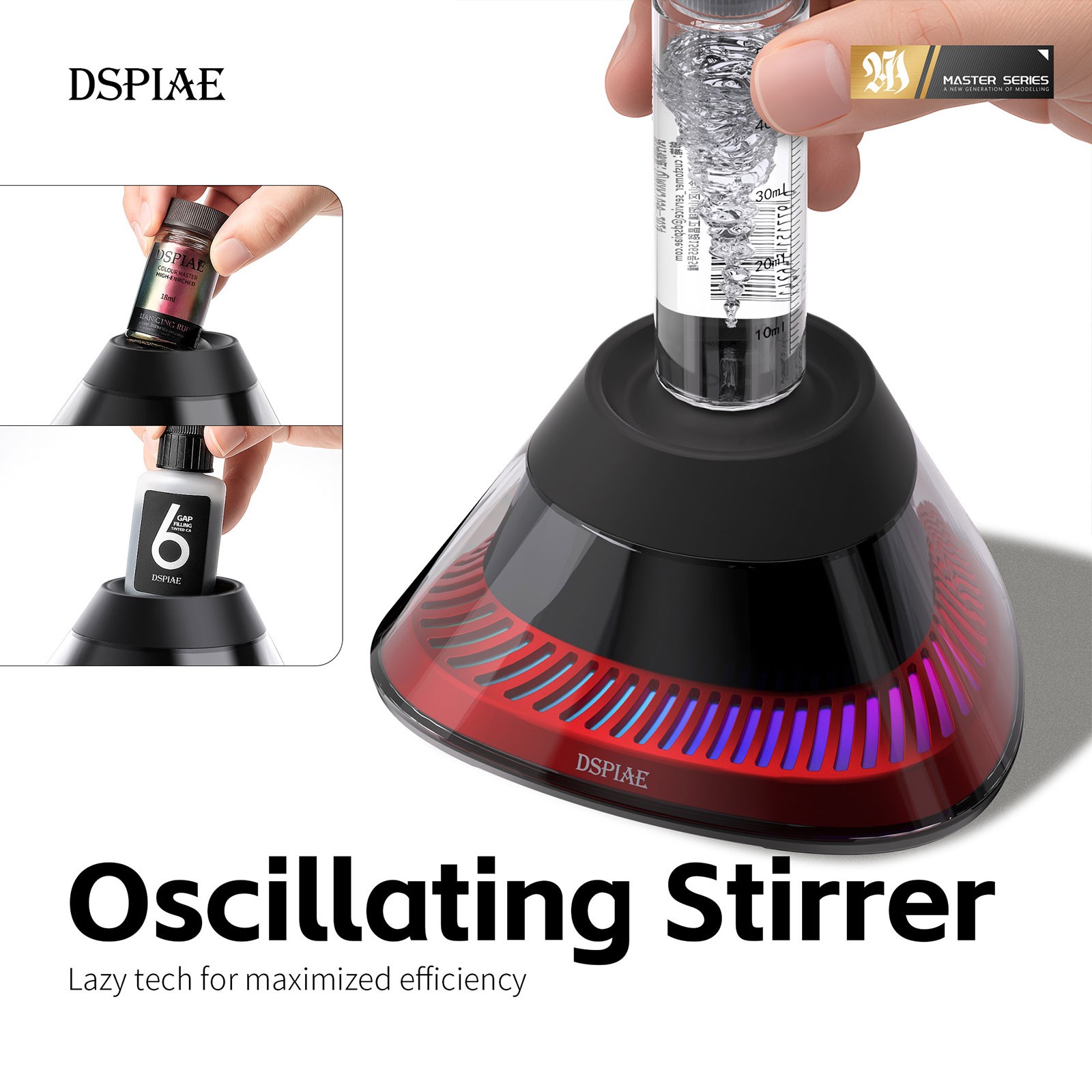 DSPIAE MS-02 Oscillating Stirrer for Paint Vibrating Stirrer Assembly Hobby Toy