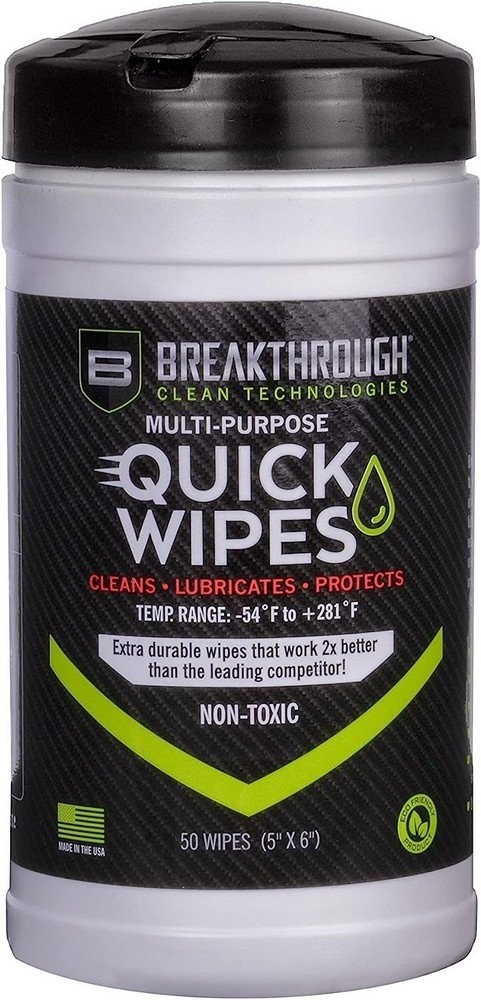 Breakthrough Clean Quick Wipes 3.5x3.5x6.5" Gun Cleaning Wipe 50 Count BTCLPQW50