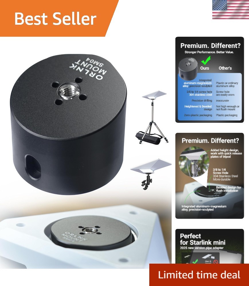 Compact Aluminum Tripod Adapter for Starlink Mini - Quick-Release Plate Included