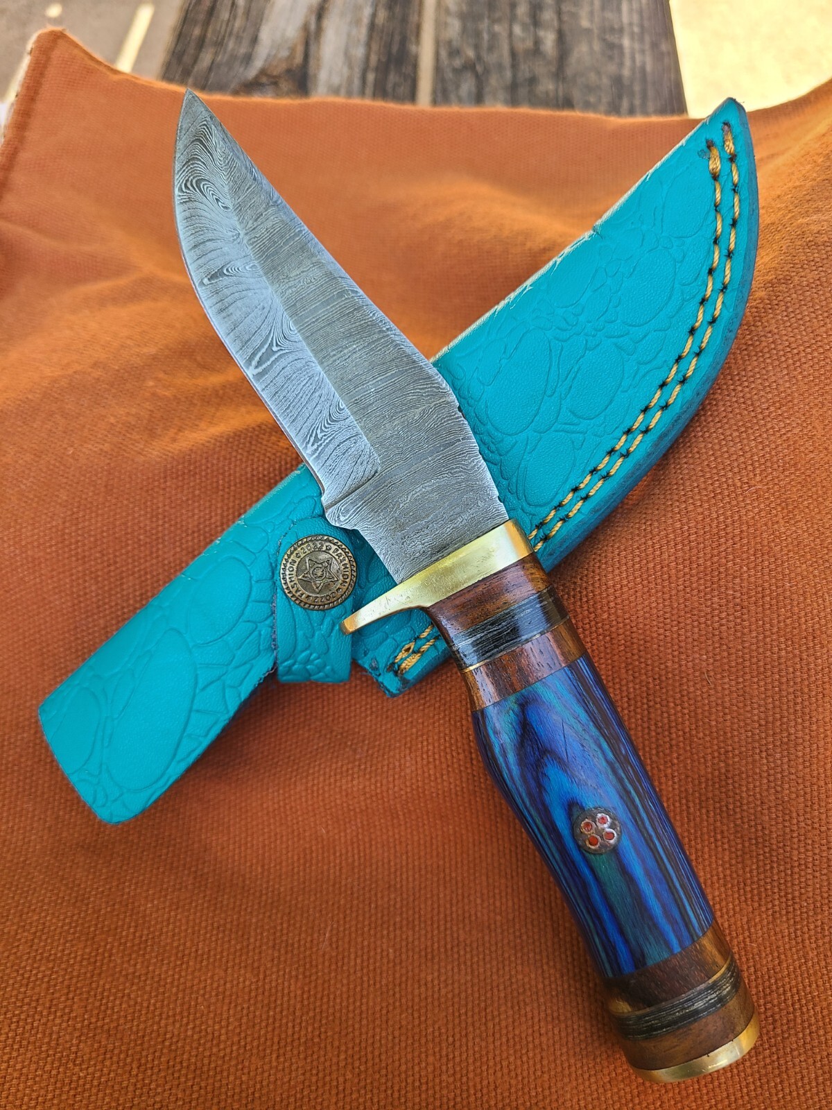DAMASCUS Fixed Blade for Hunting, Camping and Hiking knife