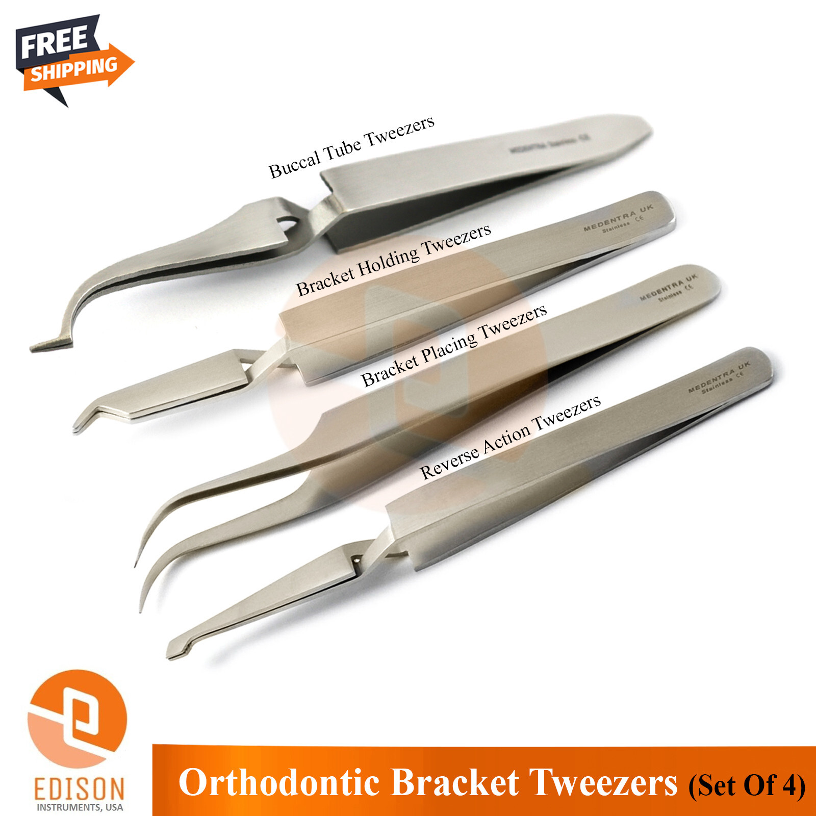 Orthodontic Bracket Tweezers Dental Braces Holding Placing Buccal Tube Tweezers