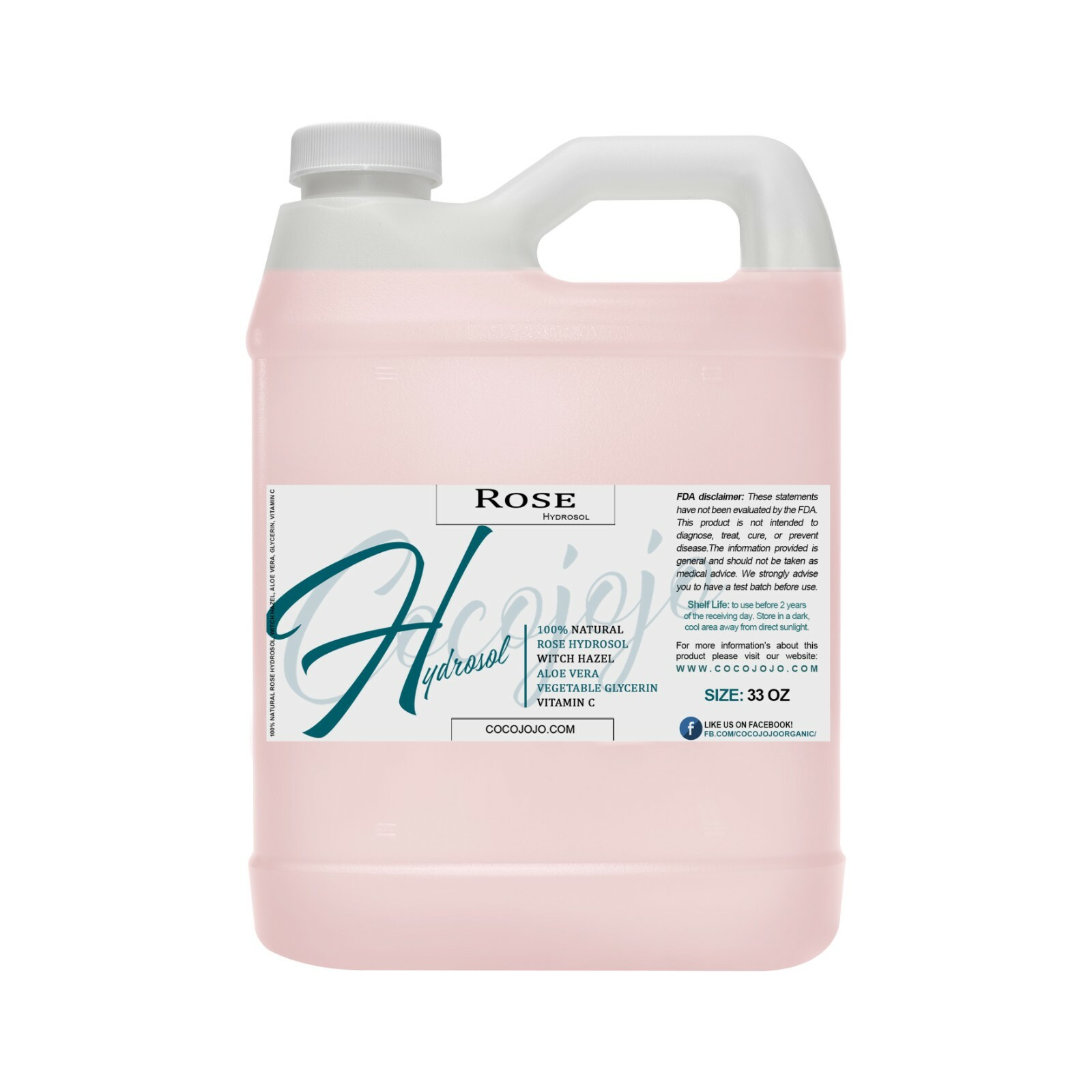 Rosewater witch hazel glycerin aloe vitamin c bulk toner facial cleanser 32 oz