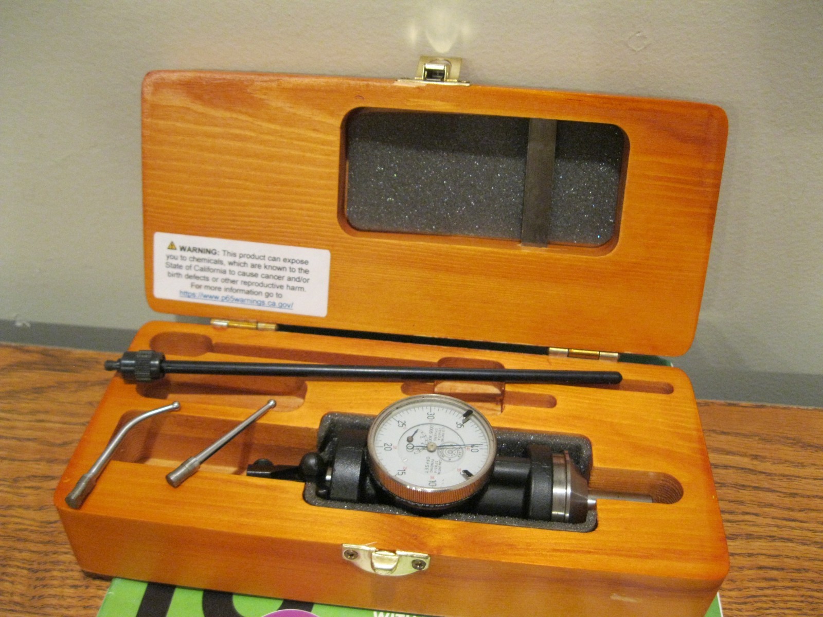 Blake Co-Ax indicator set with wood case .0005 Machinist Tools