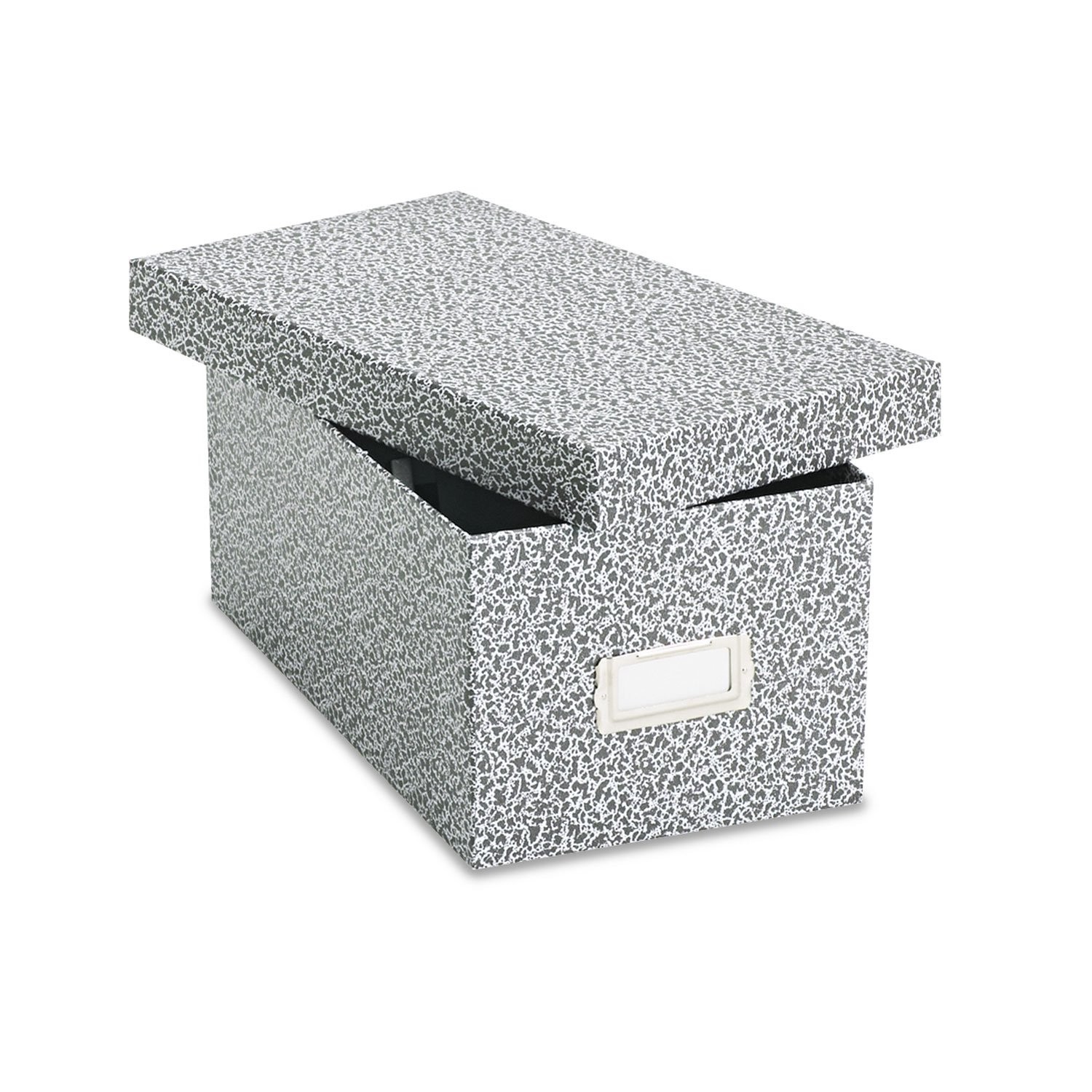 40589 Reinforced Board Card File, Lift-Off Cover, Holds 1,200 4 x 6 Cards, Bl...