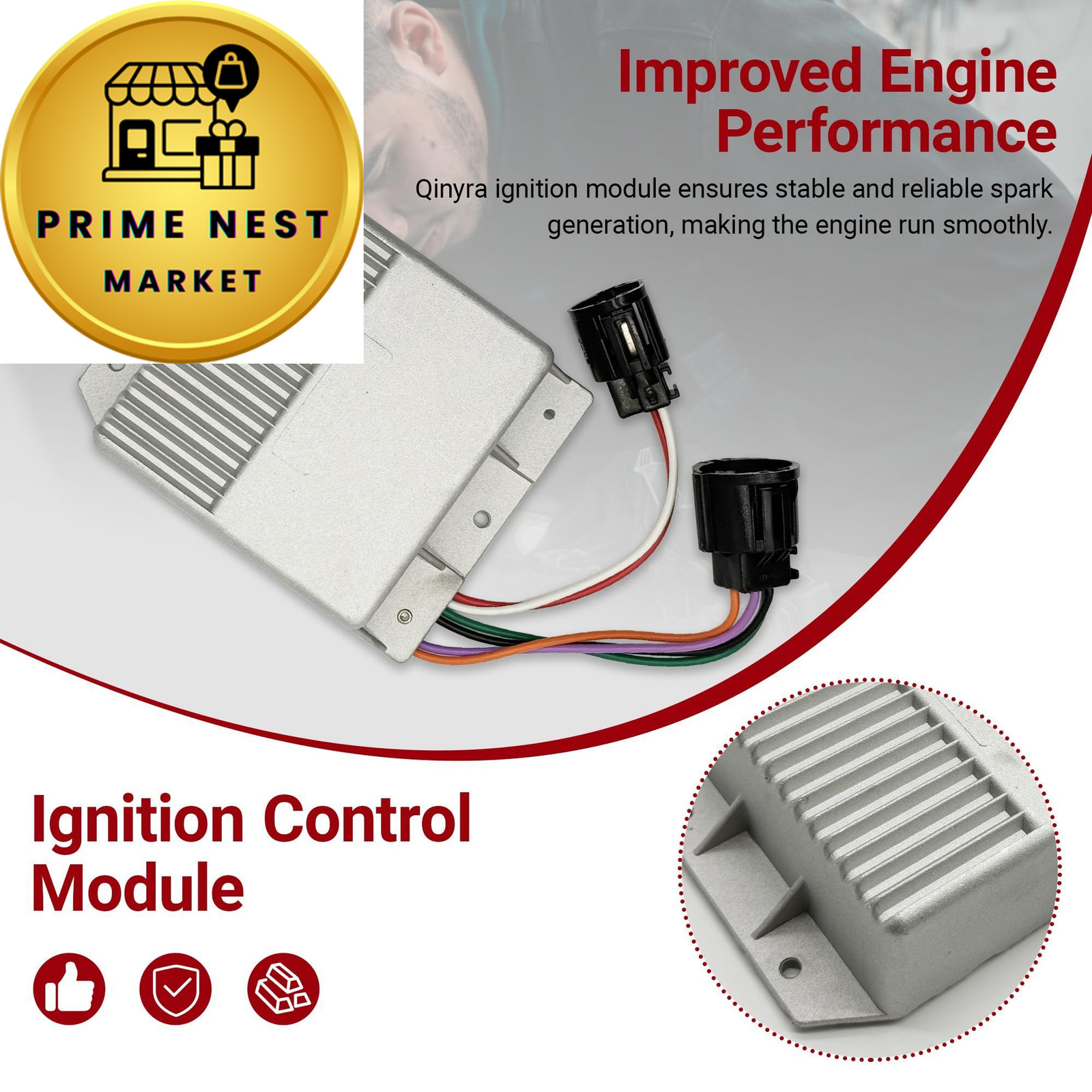 Qinyra Ignition Control Module ICM Compatible with Ford F Series E-250 Silver