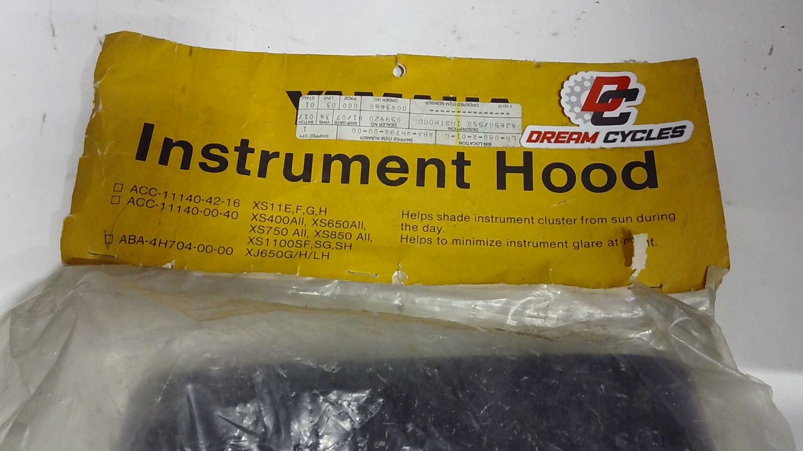 1981-83 Yamaha XJ650 Maxim INSTRUMENT HOOD~P/N ABA4H704-00-00 HOOD ONLY