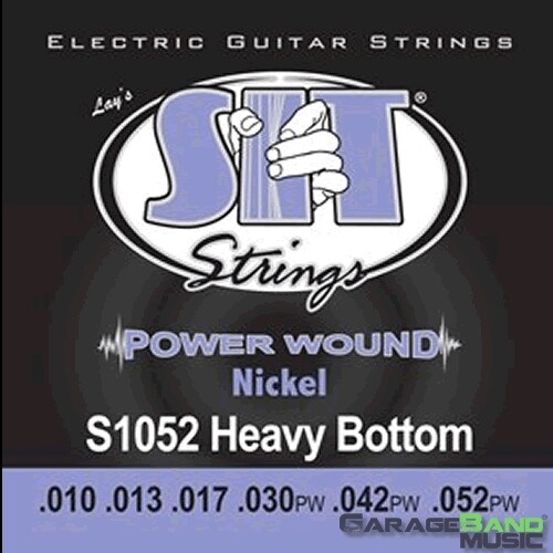 SIT Strings S1052 Power Wound Electric Guitar Strings, Heavy Bottom, 10-52