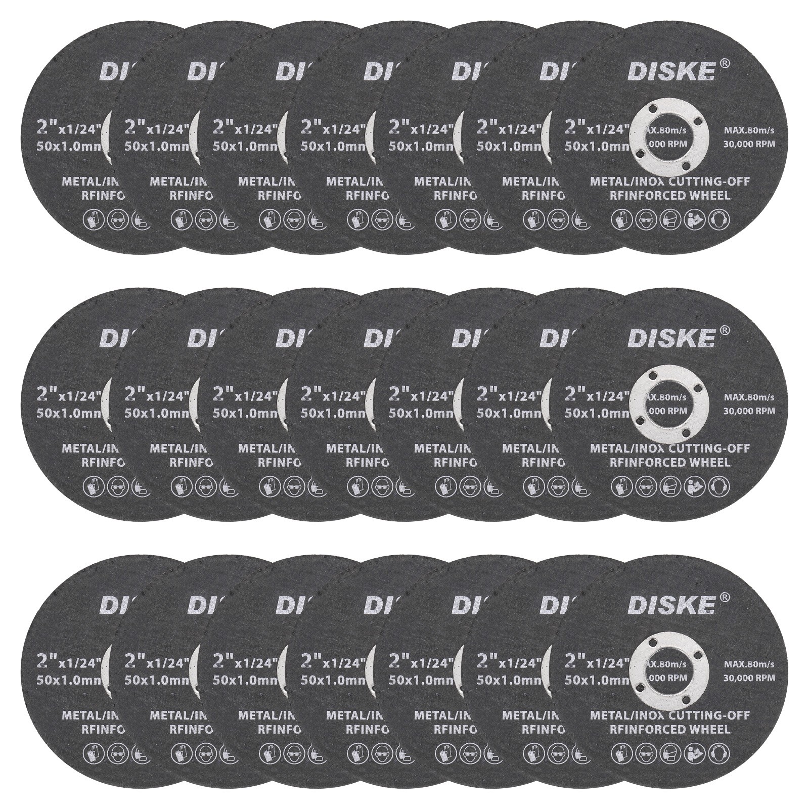 25pcs Cut Off Wheels 2" x 1/32" x 3/8"  Cutting Discs Black