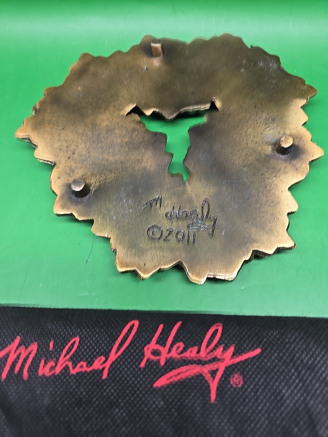 MICHAEL HEALY DESIGNS BRASS TRIVOT /SIGNED 2011 6"X 6"-great Condition
