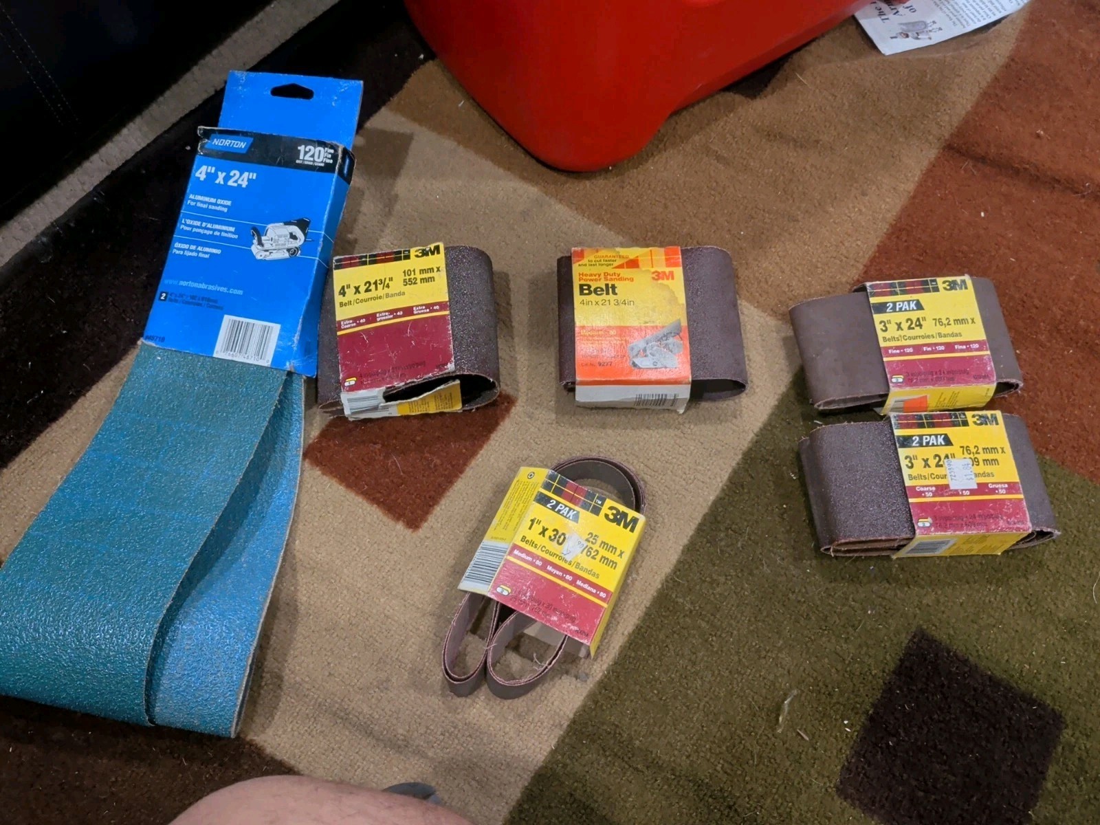 LOT OF 9 3M 9194 3" x 24" 4x 21.75 , 4x24" 120, 50  80 Power Sand Belts