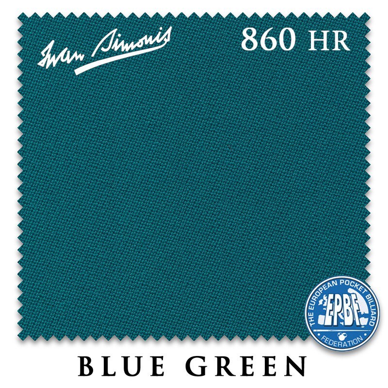 7' Simonis 860HR Pool Table Cloth - Blue Green - AUTHORIZED DEALER